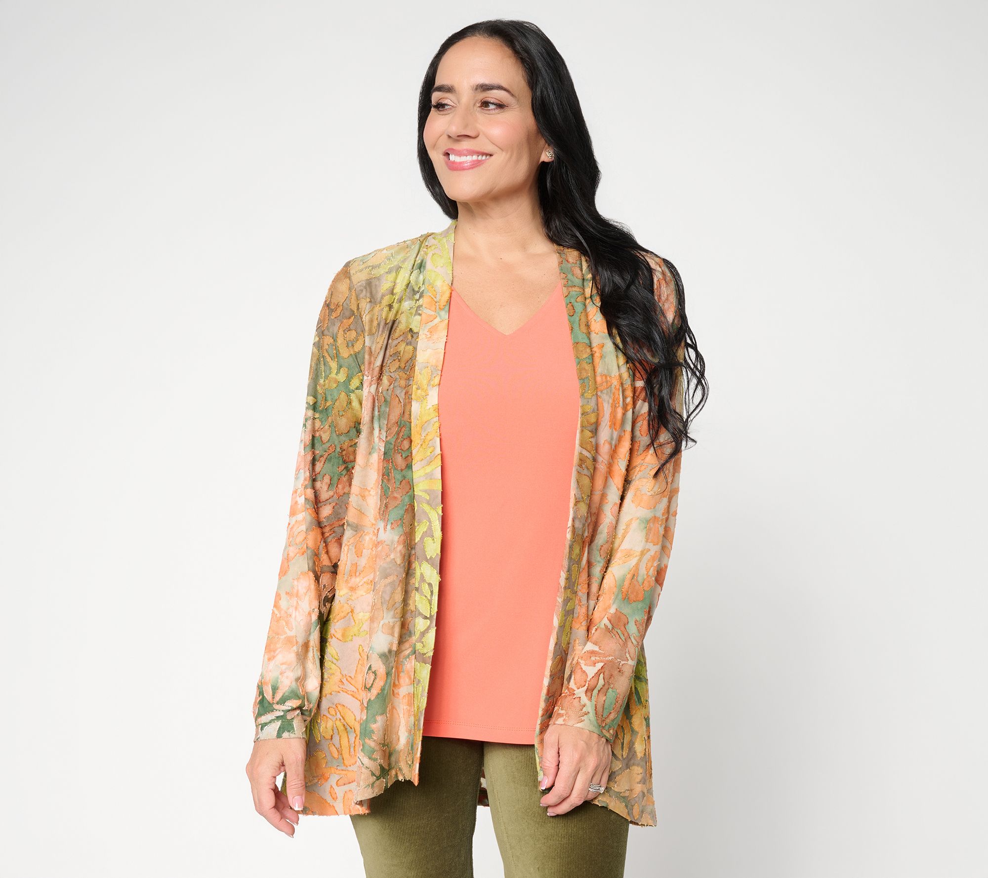 "As Is" Susan Graver Petite Novelty Knit Cardigan with Tank Set