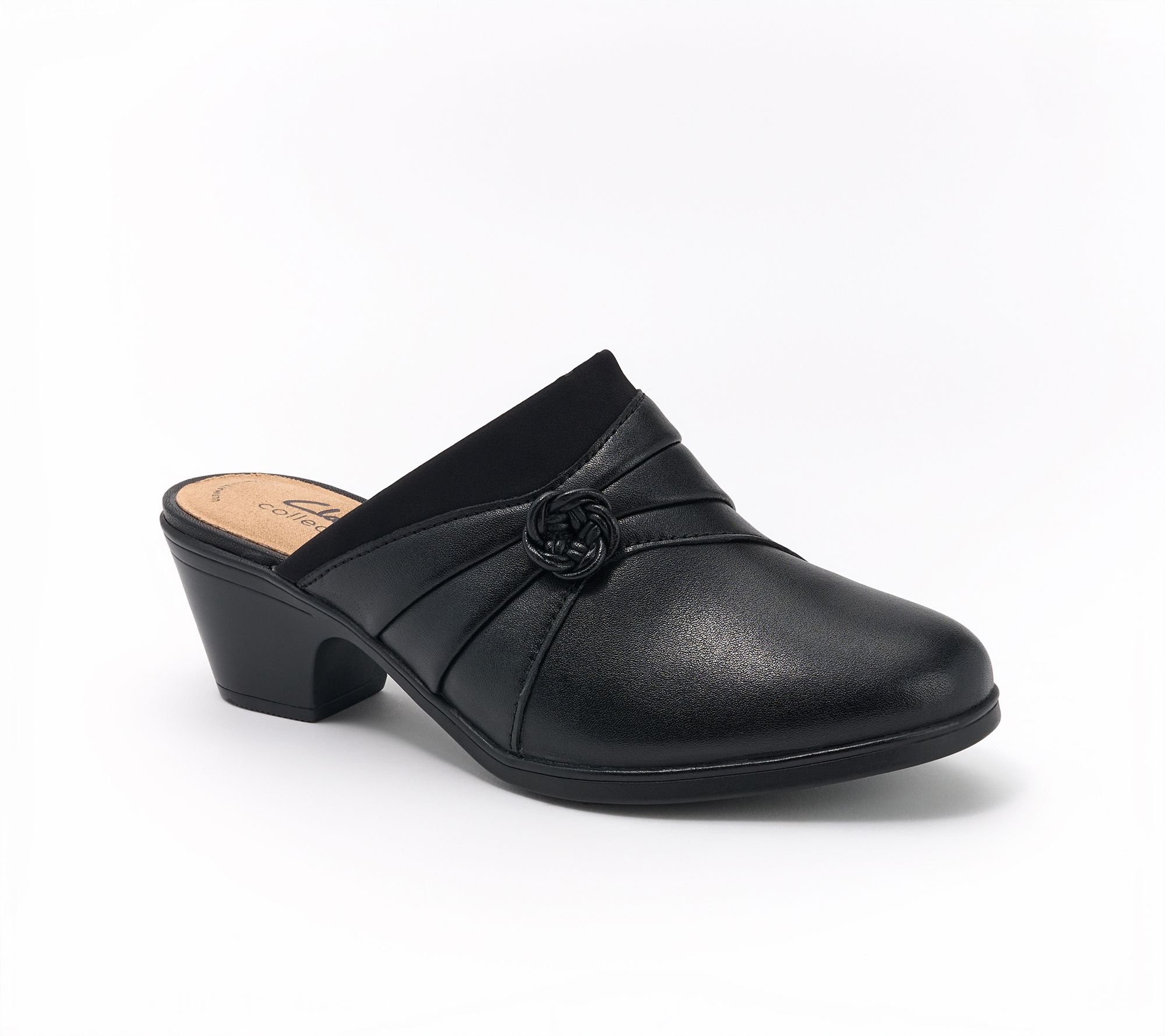 Clarks Collection Leather Heeled Clogs -Emily2 Eliza