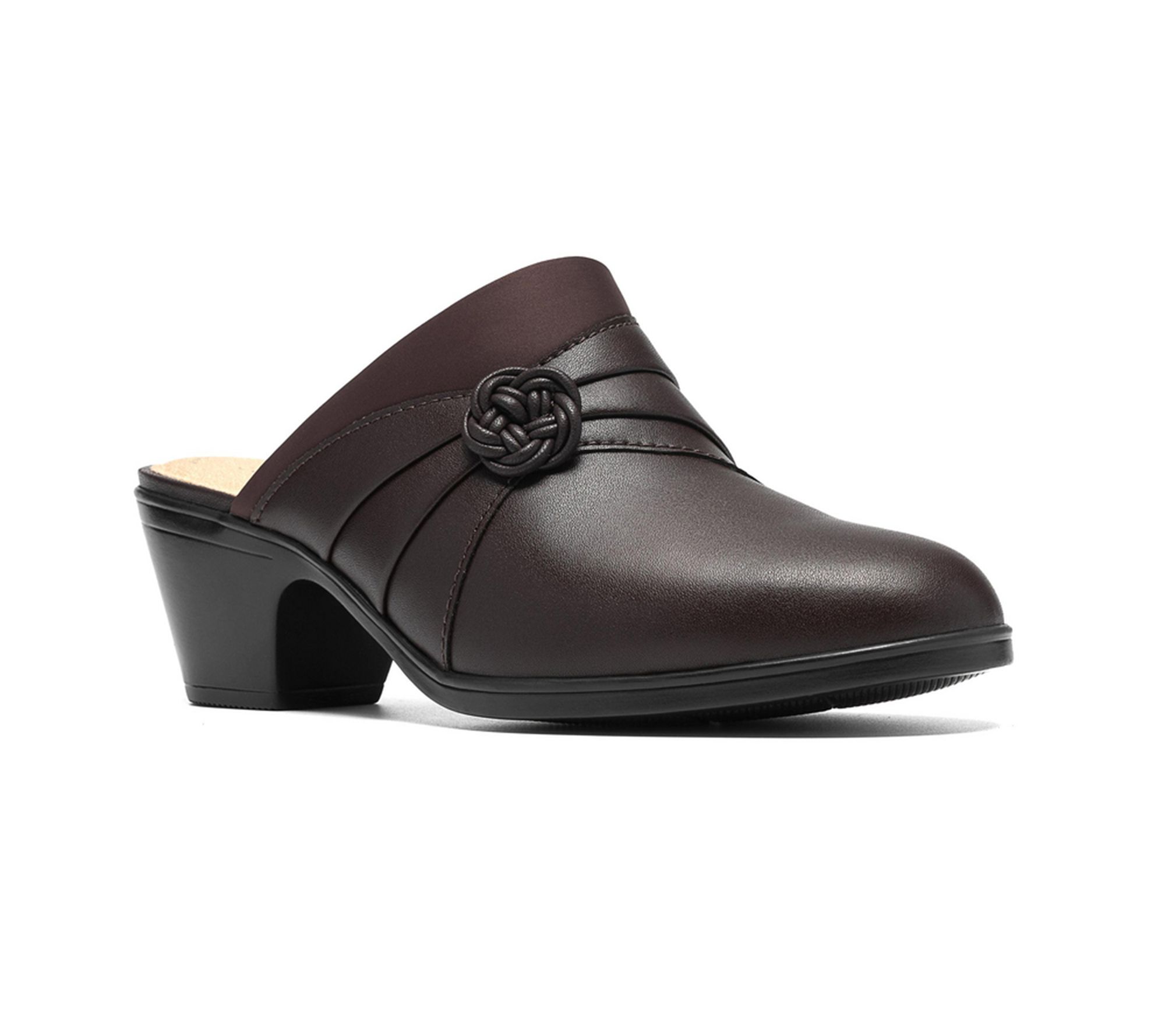 Clarks Collection Leather Heeled Clogs -Emily2 Eliza