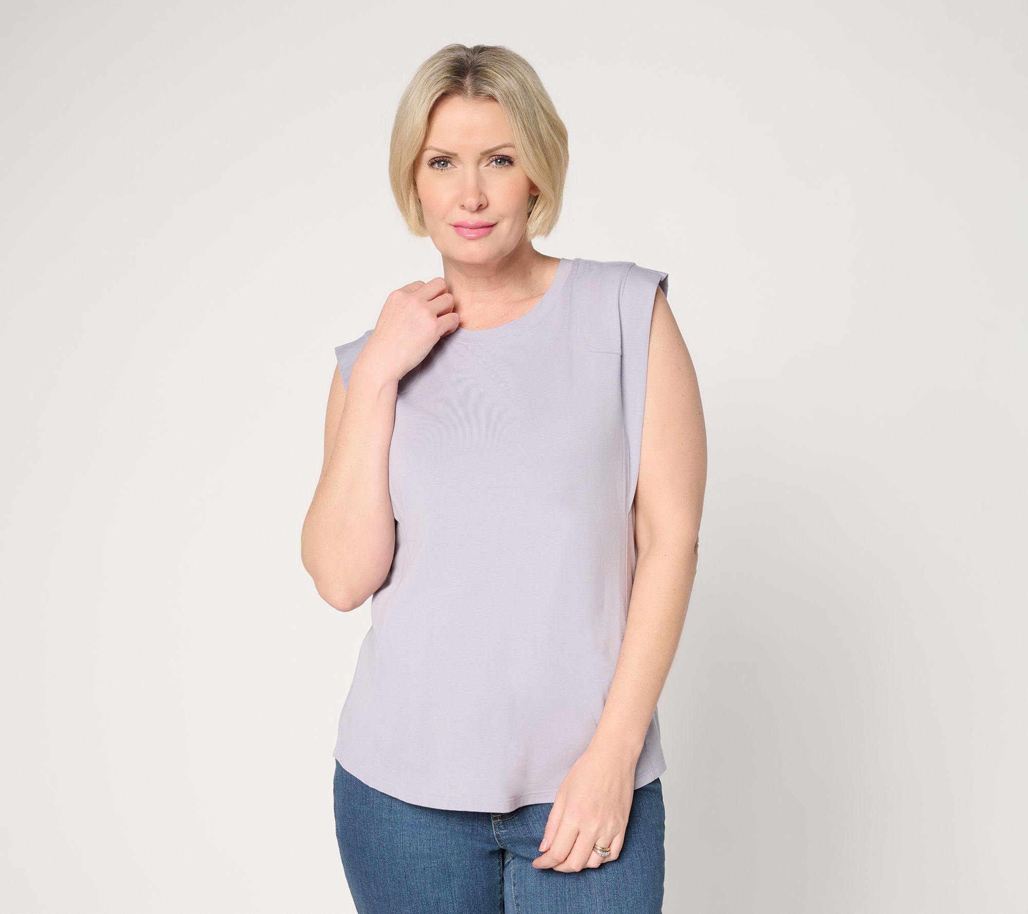 "As Is" AnyBody Cozy Knit Jersey Extended Shoulder Tee