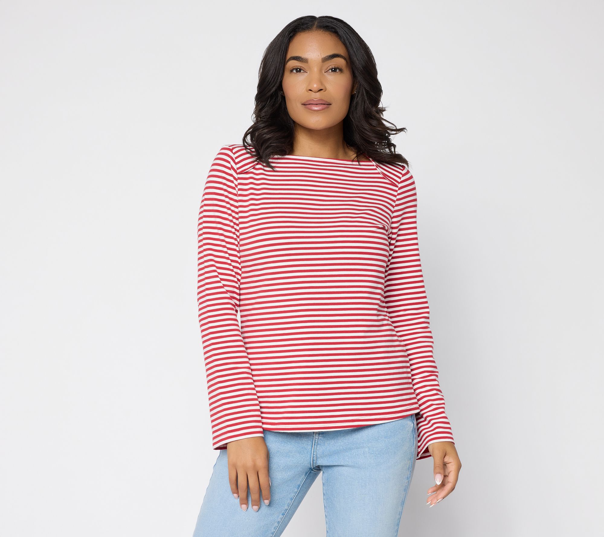 "As Is" Me by Jennie Garth Envelope Neck Long Sleeve Knit Top