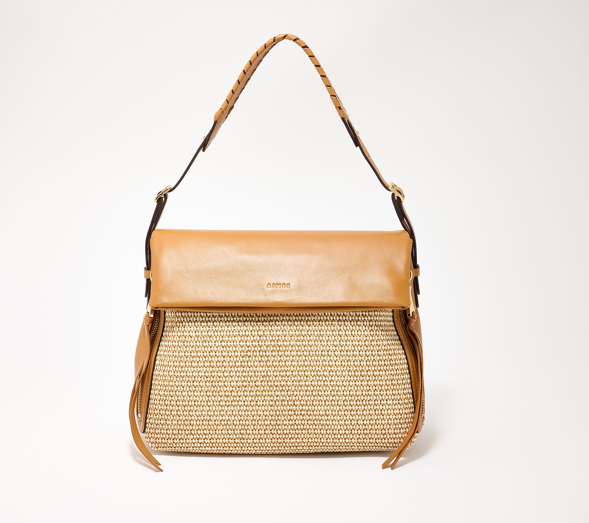 "As Is" Aimee Kestenberg Bali Double Entry Leather Hobo