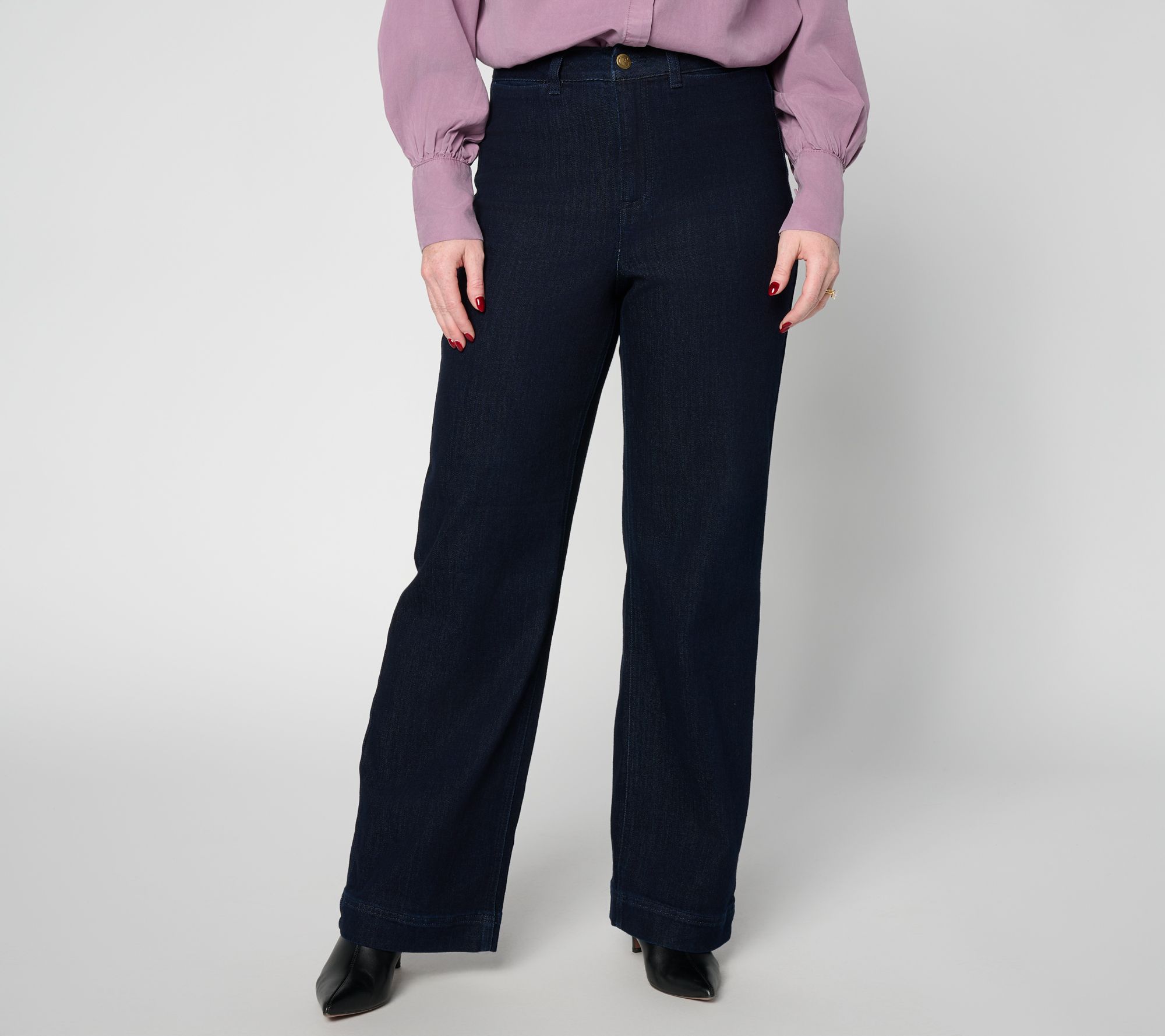 Carla Rockmore Collection Petite Indigo High Waist Straight Jeans