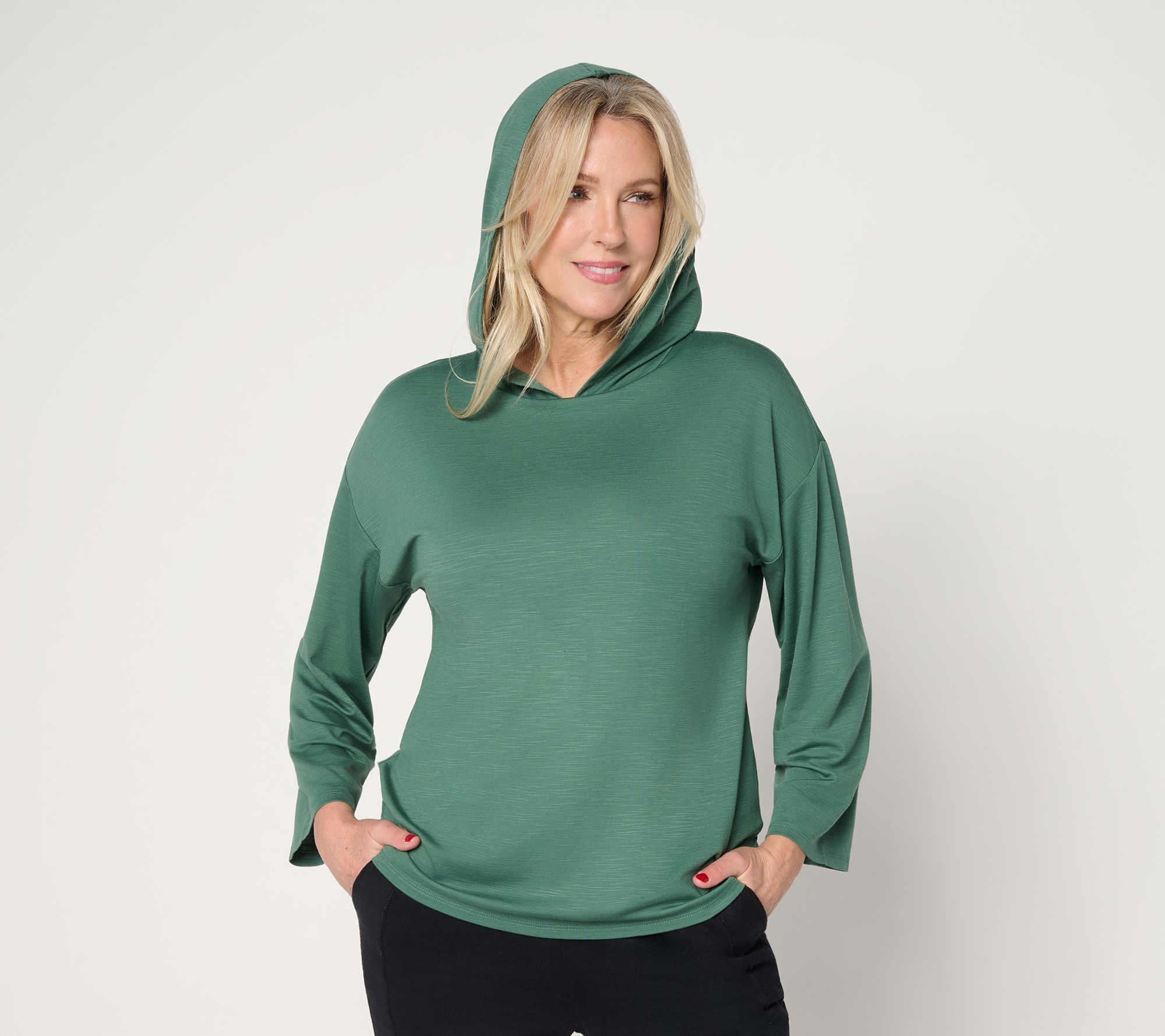 "As Is" Anybody Smooth Slub Knit Hoodie with Support System