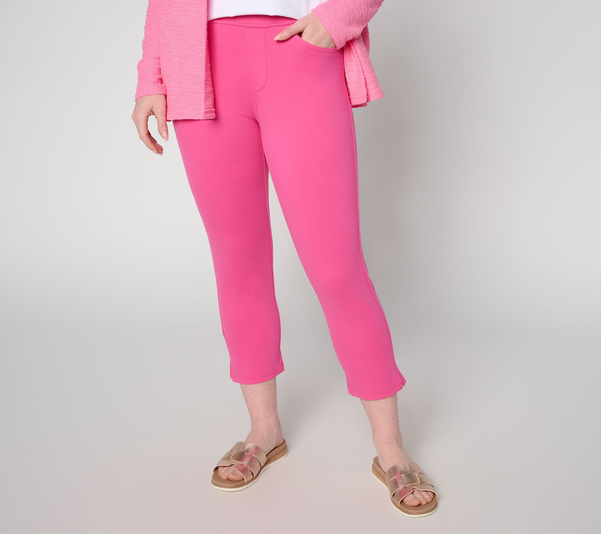 "As Is" Belle by Kim Gravel Petite Ponte Coastal Cropped Pant