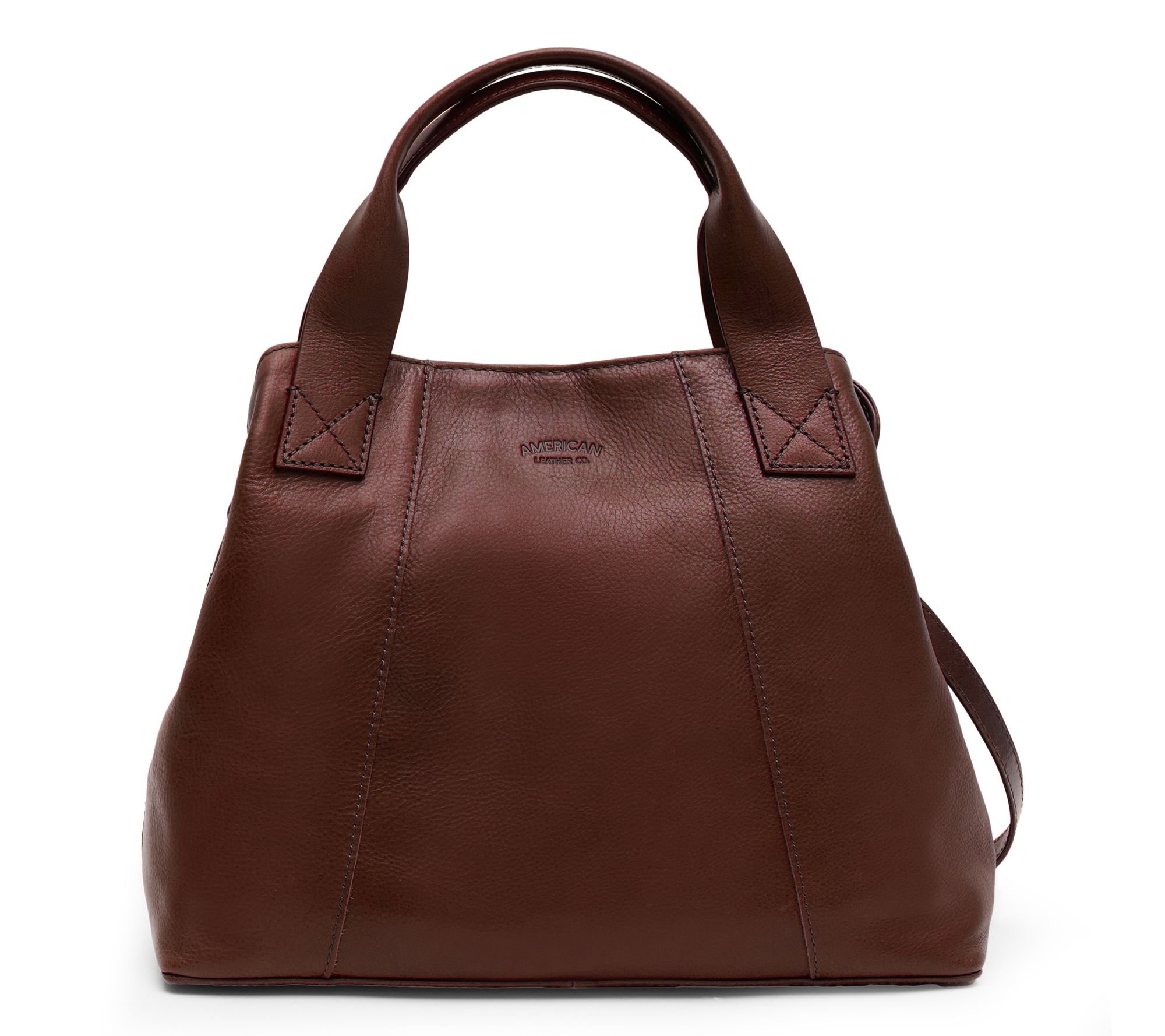 American Leather Co. Ada Triple Entry Patina Leather Satchel