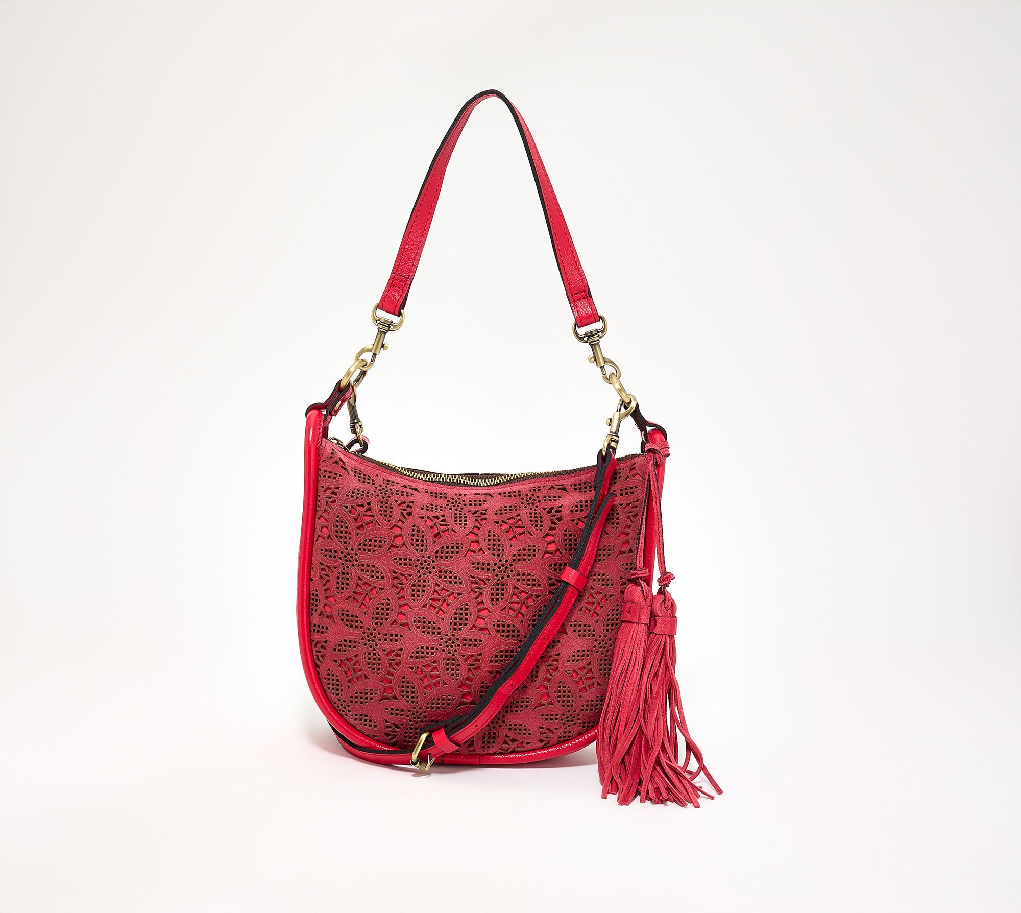 "As Is" Patricia Nash Perforated Suede Calanna Hobo