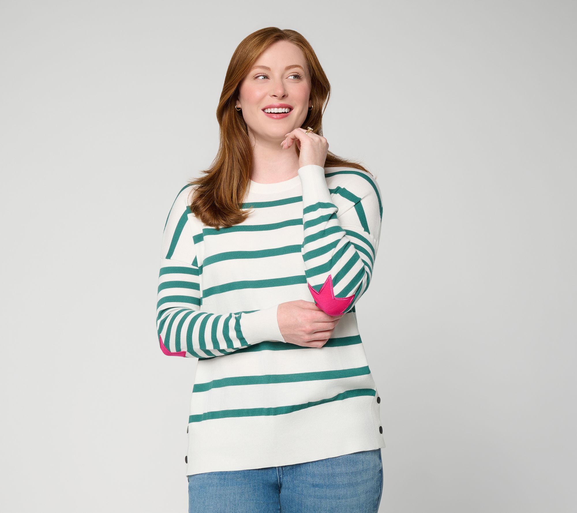 "As Is" Felt Denim by Laurie Felt Starline Long Sleeve Sweater