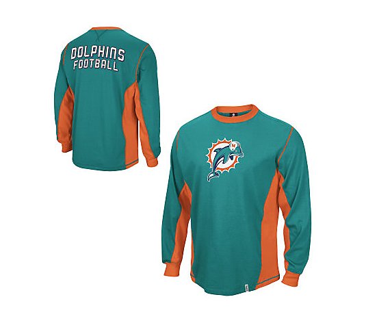 ماك جديد NFL Miami Dolphins Long-Sleeve Downforce T-Shirt - QVC.com ماك جديد