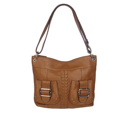 Tignanello Pebble Leather Convertible Shoulder Bag w/ Braided Accent ...