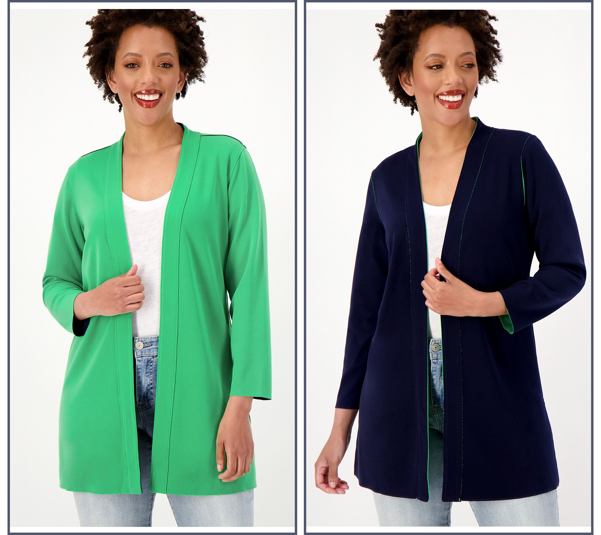 "As Is" Susan Graver Petite Every Day LK Fusion Cardigan