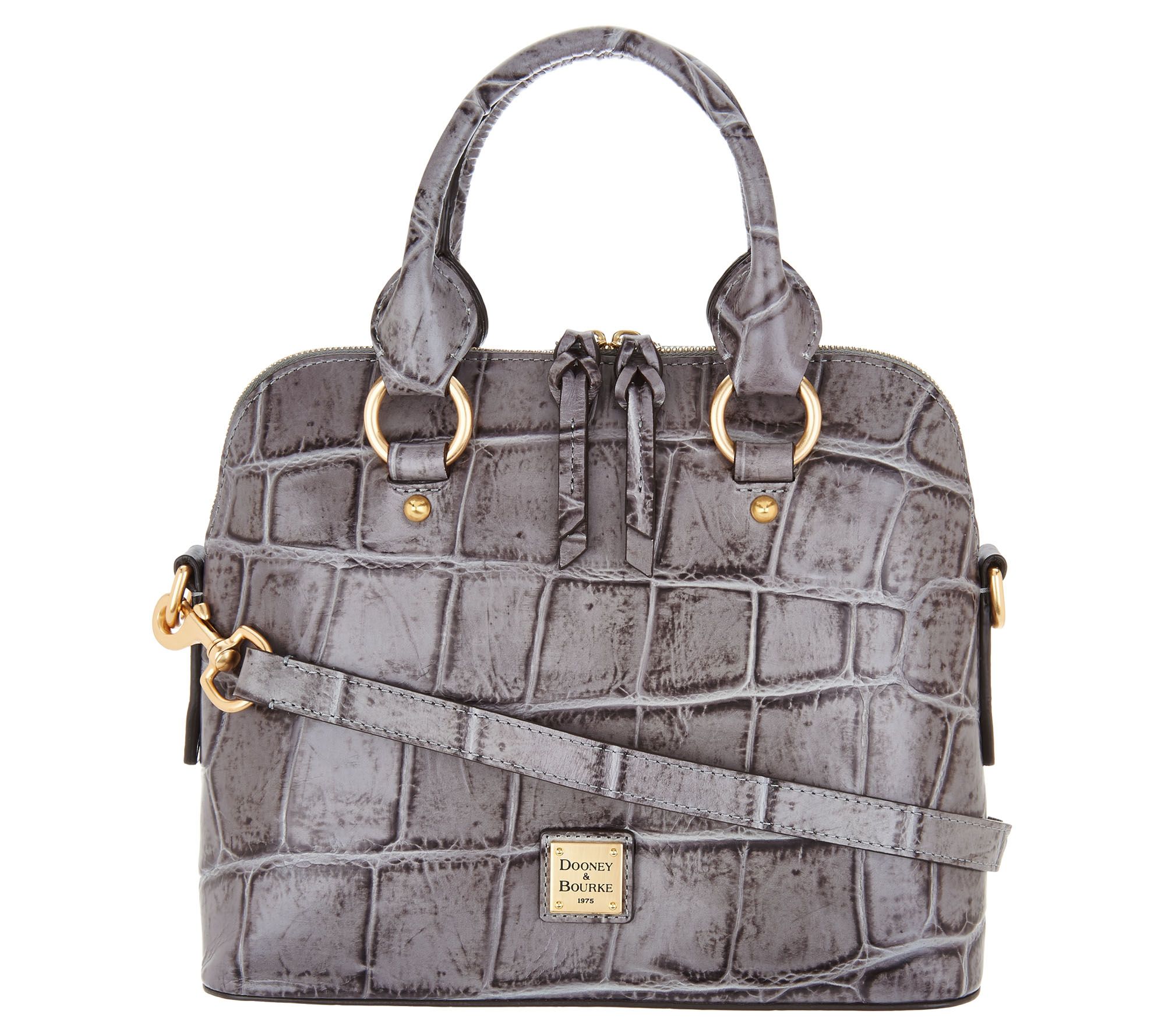 Dooney & Bourke Croco Embossed Leather Satchel Handbag -Cameron - Page 1 — www.bagssaleusa.com