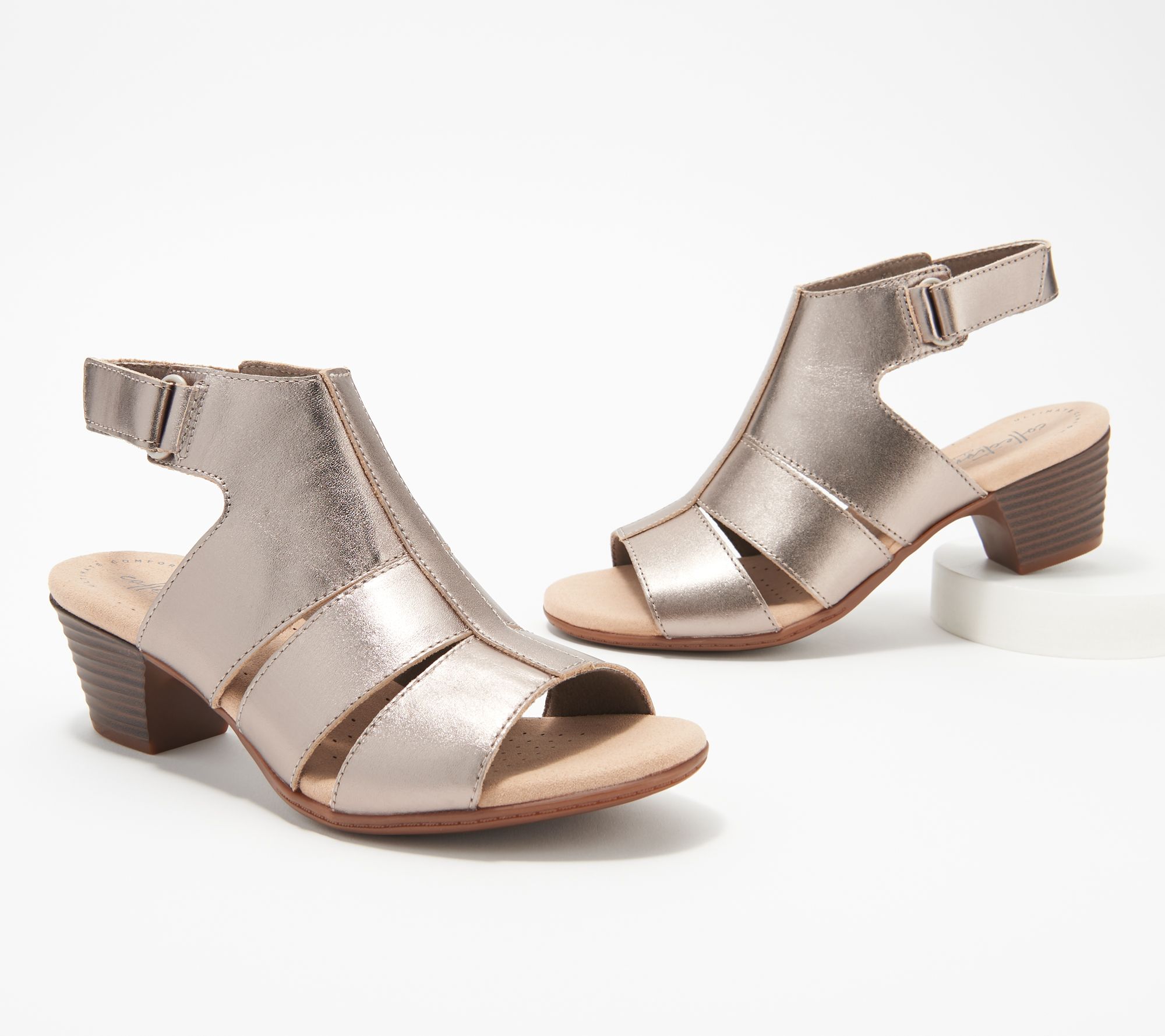 clarks low heel sandals