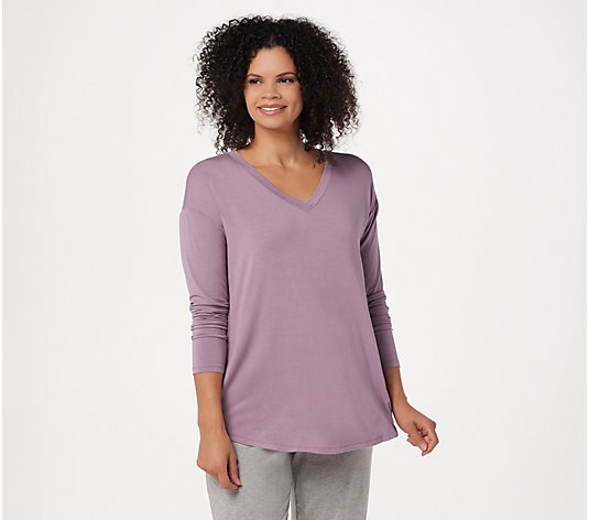 Laurie Felt Rayon Made From Bamboo V-Neck Long Sleeve Top