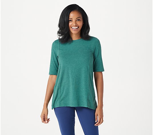 Cuddl Duds Brushed Knit Elbow Sleeve Tee