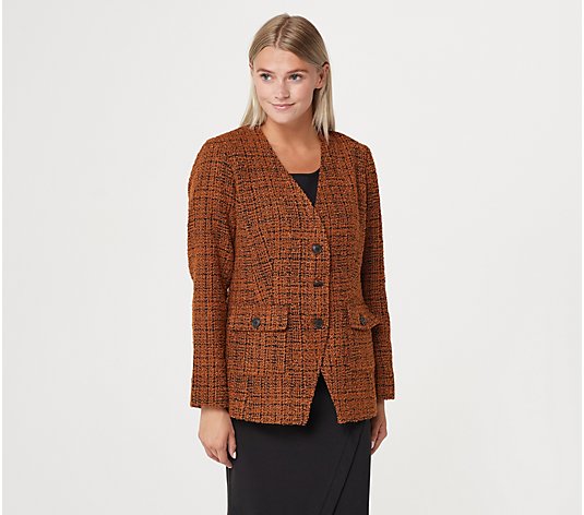 Linea by Louis Dell'Olio Boucle V-Neck Jacket