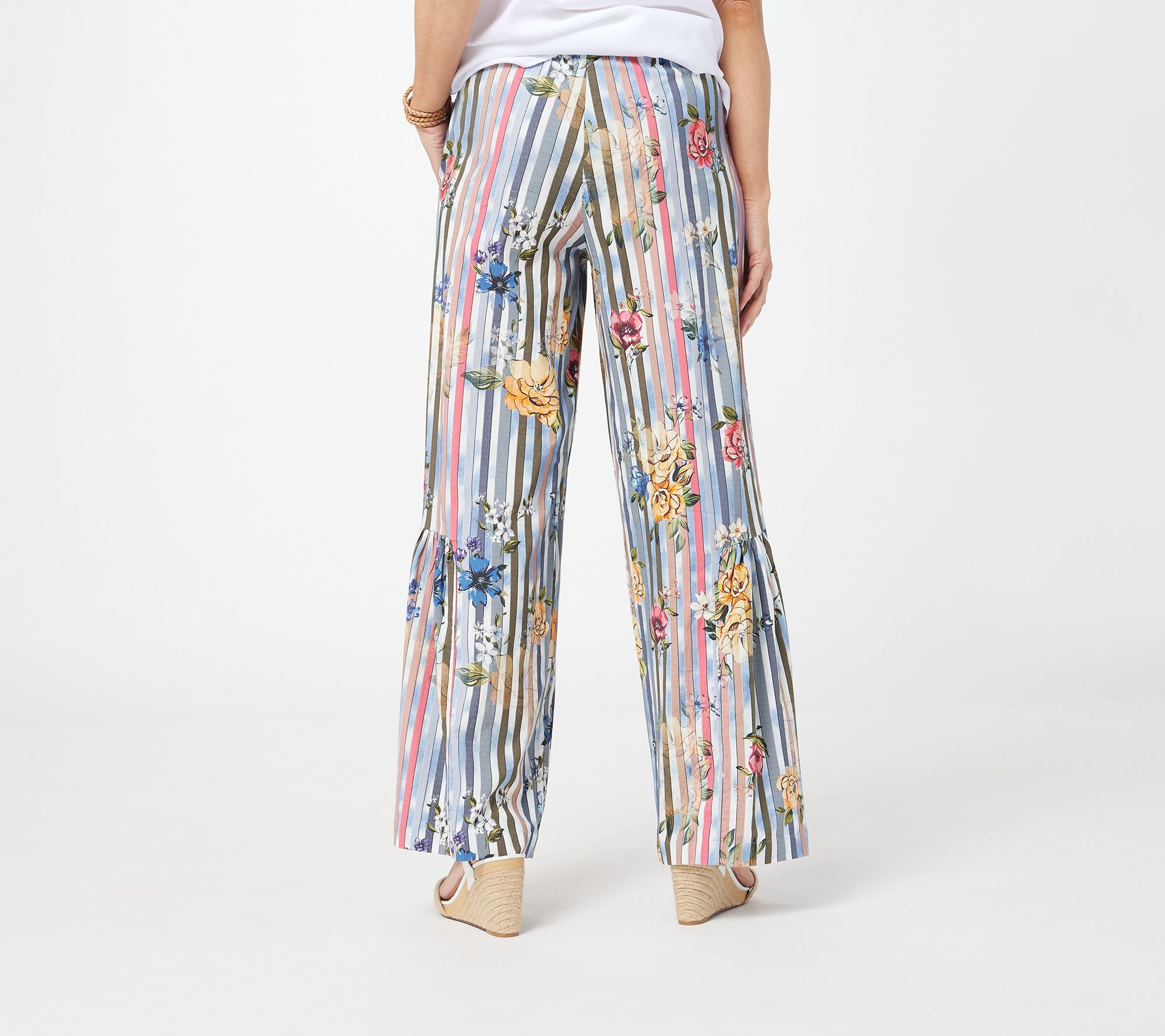 As Is Tolani Collection Petite Printed Palazzo Pants with Half