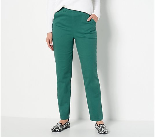 Denim & Co. Original Waist Stretch Regular Side Pocket Pants- Seasonal