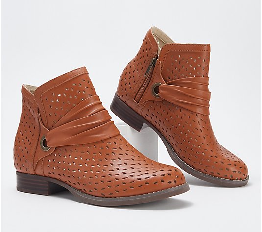 Spenco Orthotic Perforated Leather Boots - Priscilla
