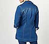 "As Is" Denim & Co. Comfy Knit Long Button Front Denim Jacket, 1 of 2