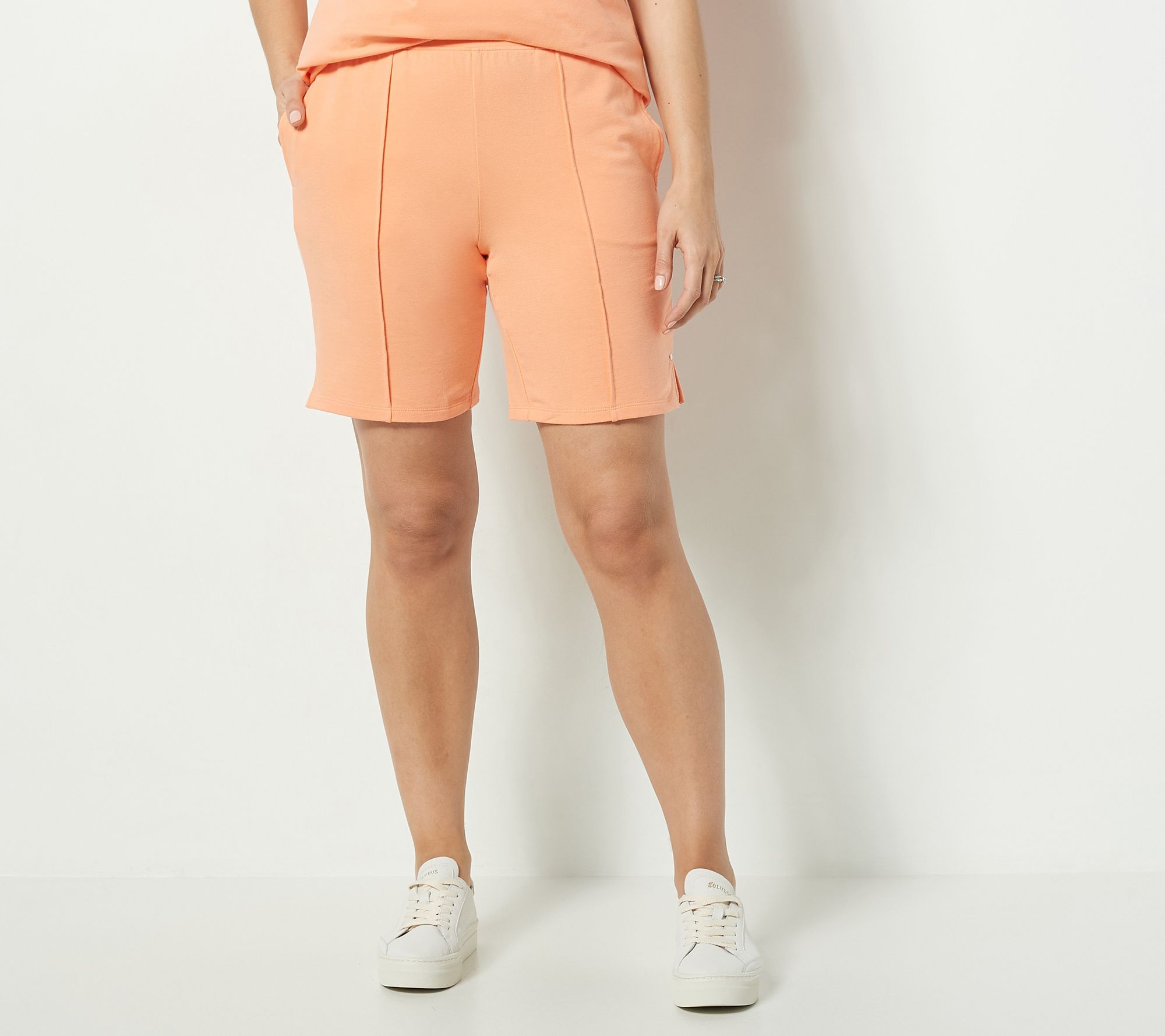 Sport Savvy French Terry PullOn Shorts with Rivet Details