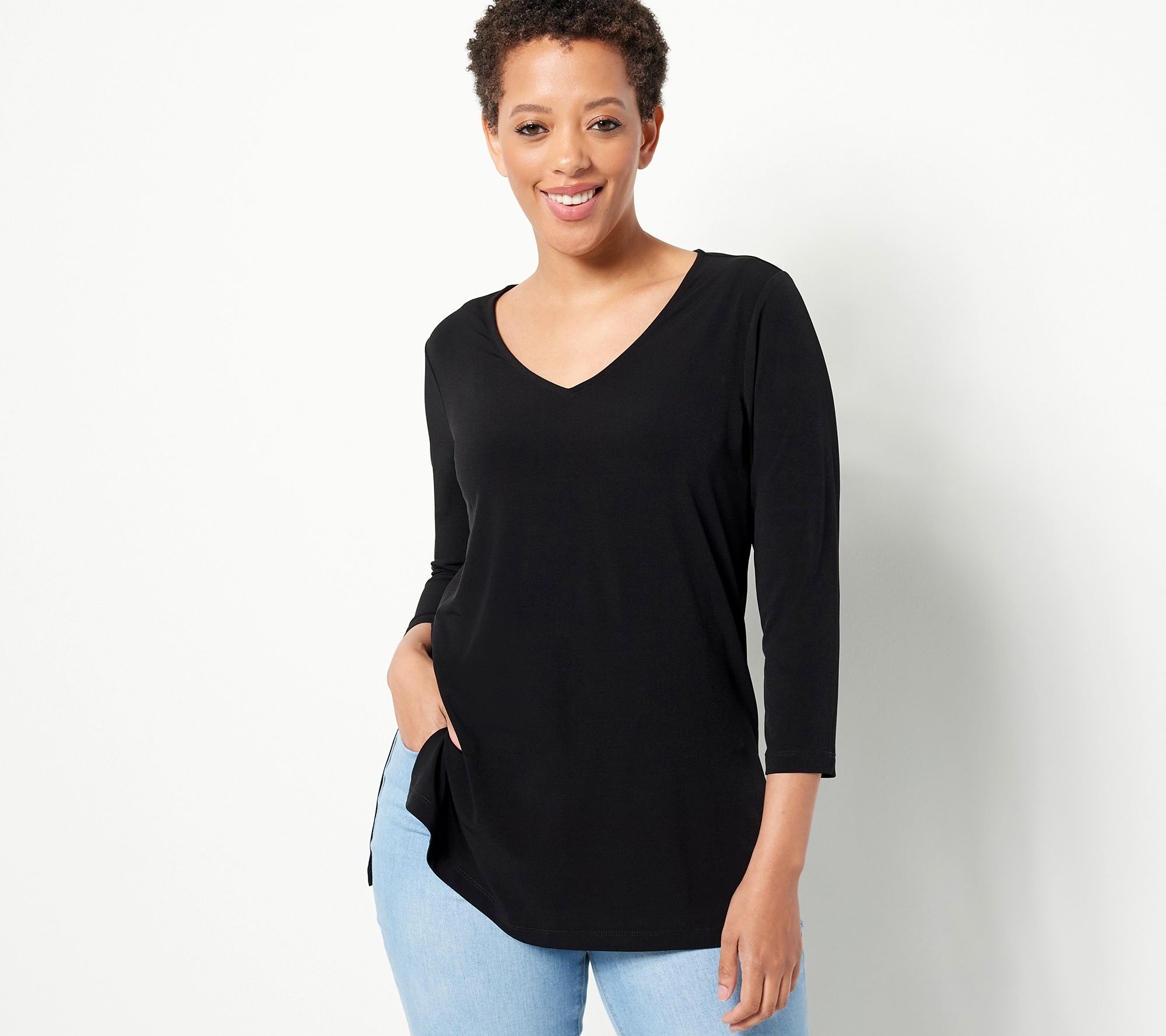 Susan Graver Modern Essentials Regular Liquid Knit Tunic