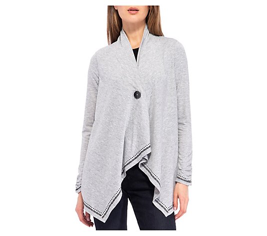 B Collection By Bobeau - Clinch Sleeve One Button Cardigan