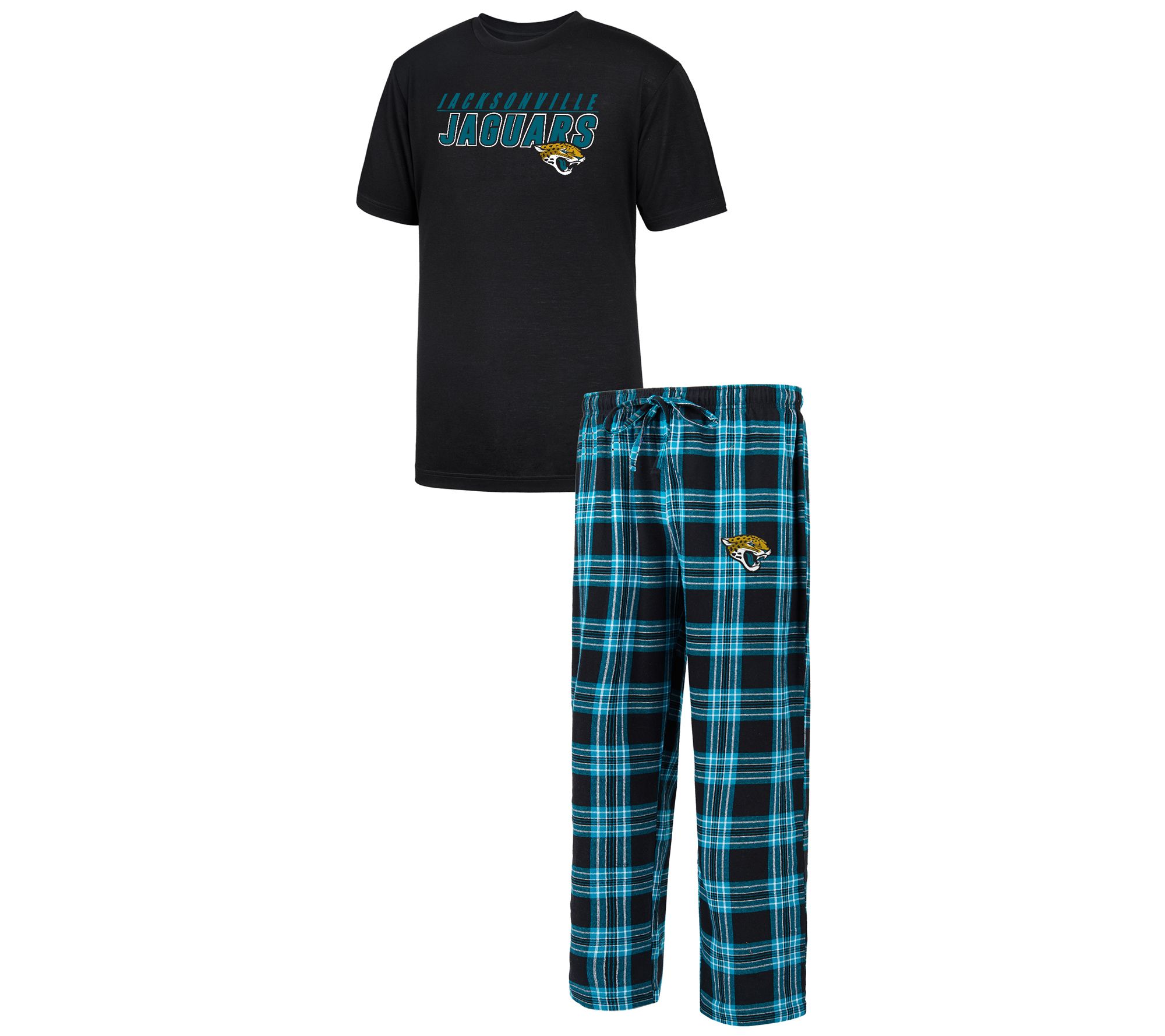 NFL Men's Short Sleeve Tee and Flannel Pajama Set - QVC.com