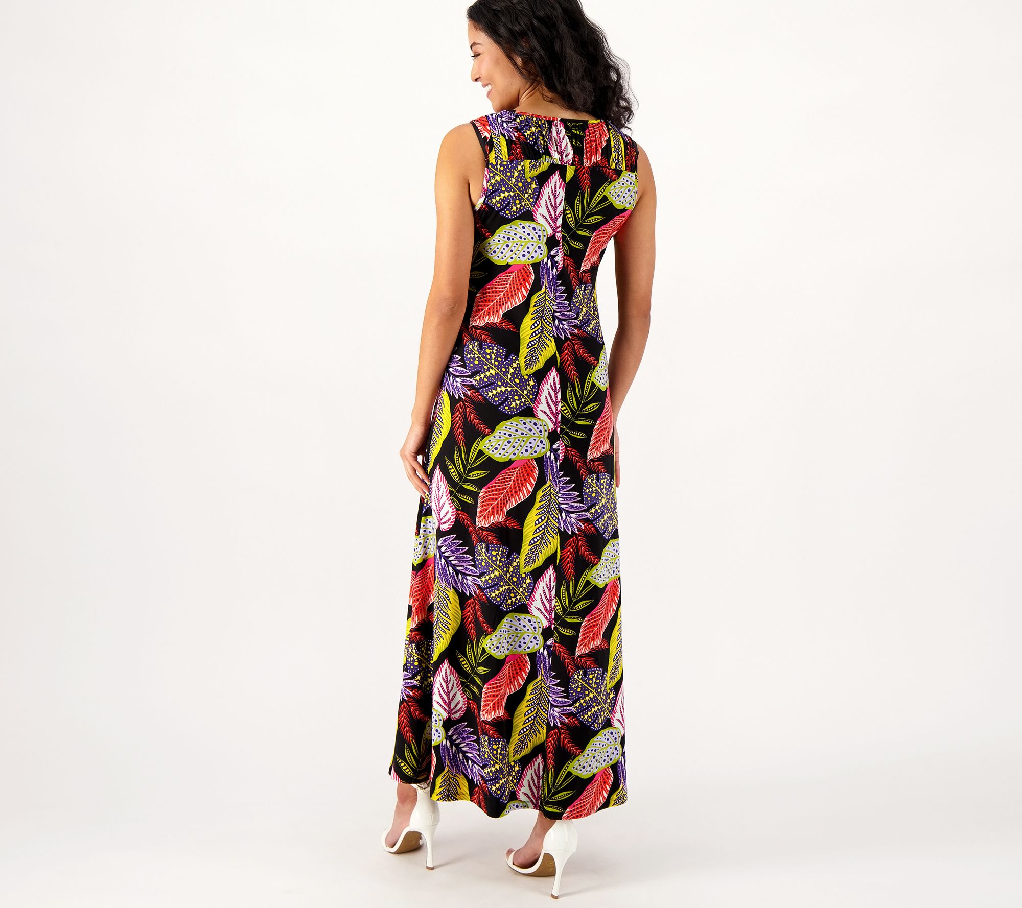 Attitudes by Renee Regular Ruched V-Neck Maxi Dress with Attitudes by Renee Regular Ruched V-Neck Maxi Dress with