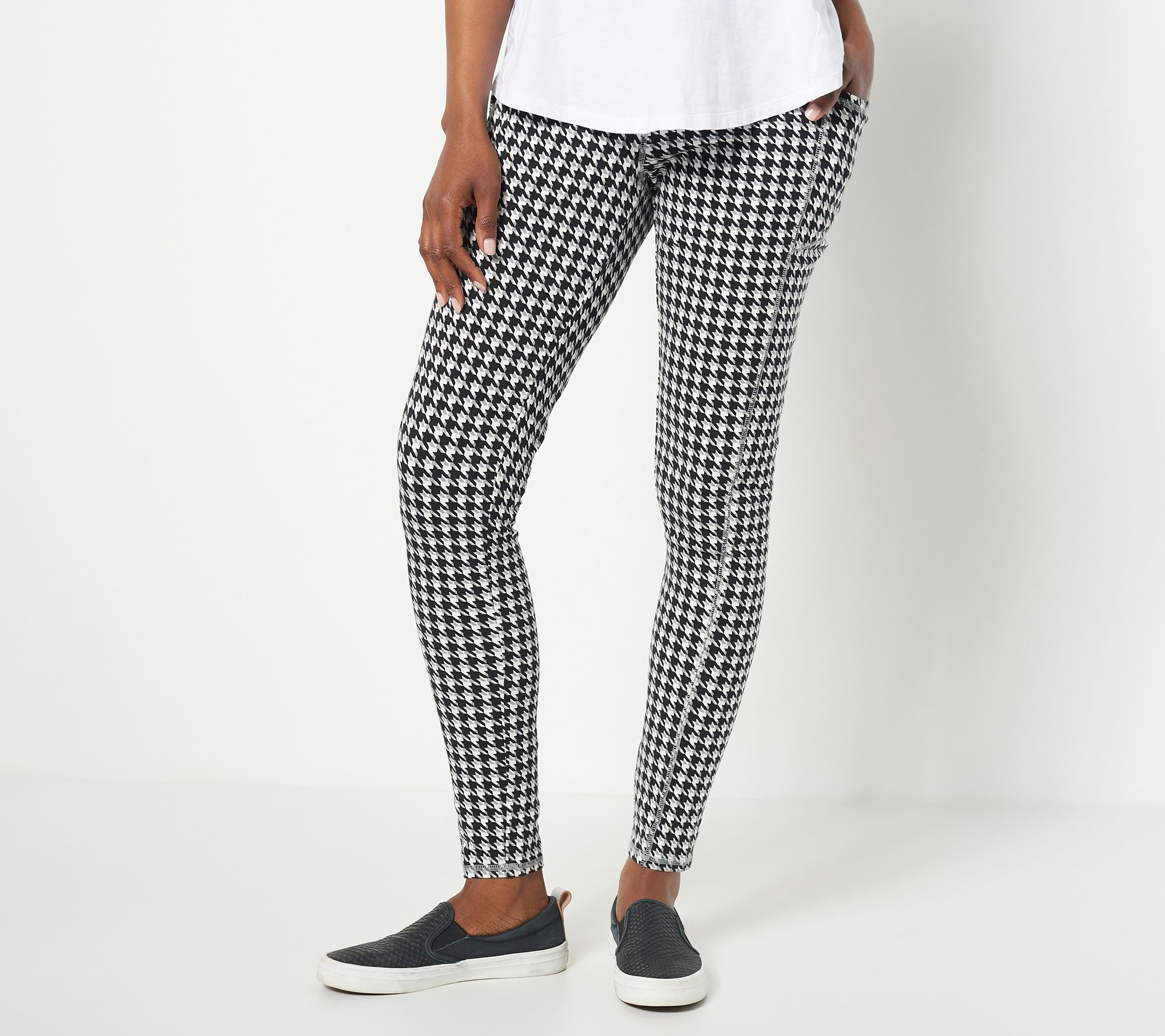 "As Is" Denim & Co. Regular Duo Stretch Legging with Side Pocket