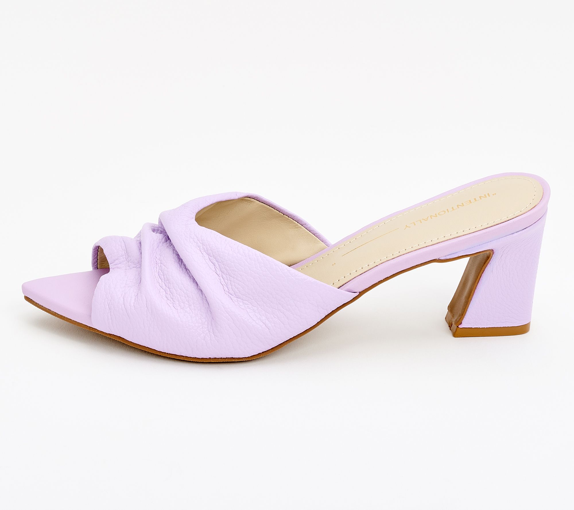 INTENTIONALLY BLANK Leather Pointed Toe Mule Sandals - Fair - QVC.com