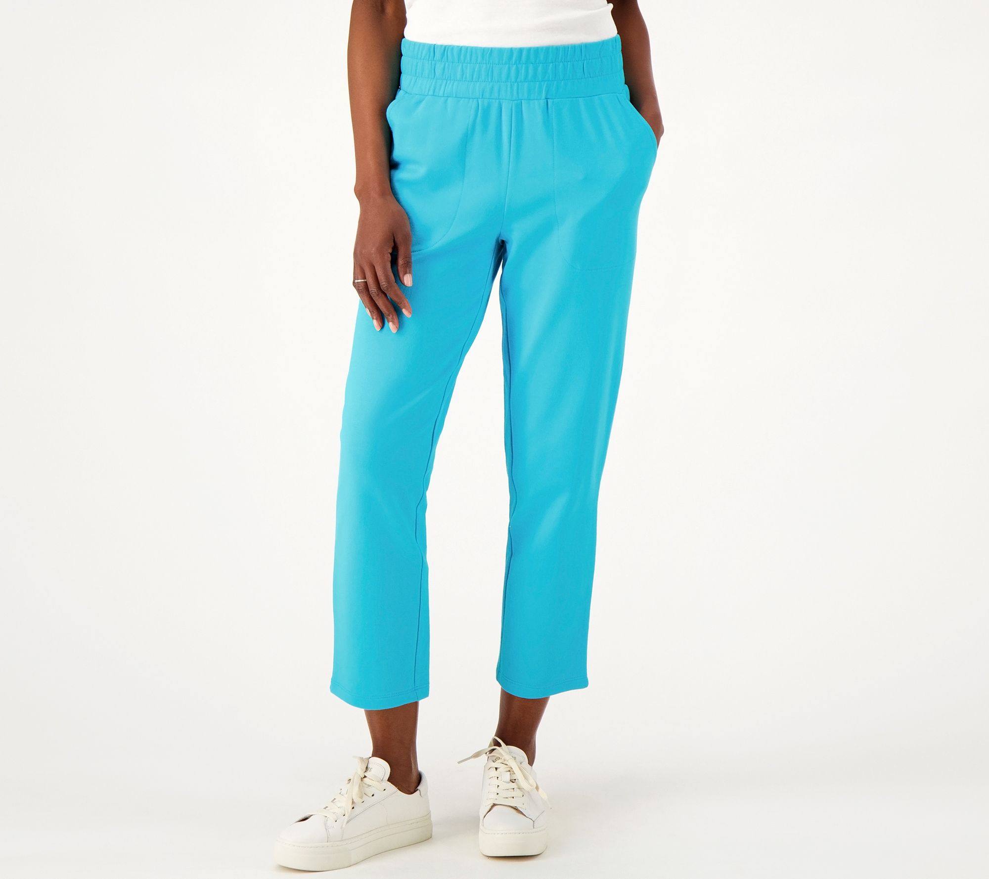 "As Is" Belle Beach by Kim Gravel Petite French Terry Crop Pants