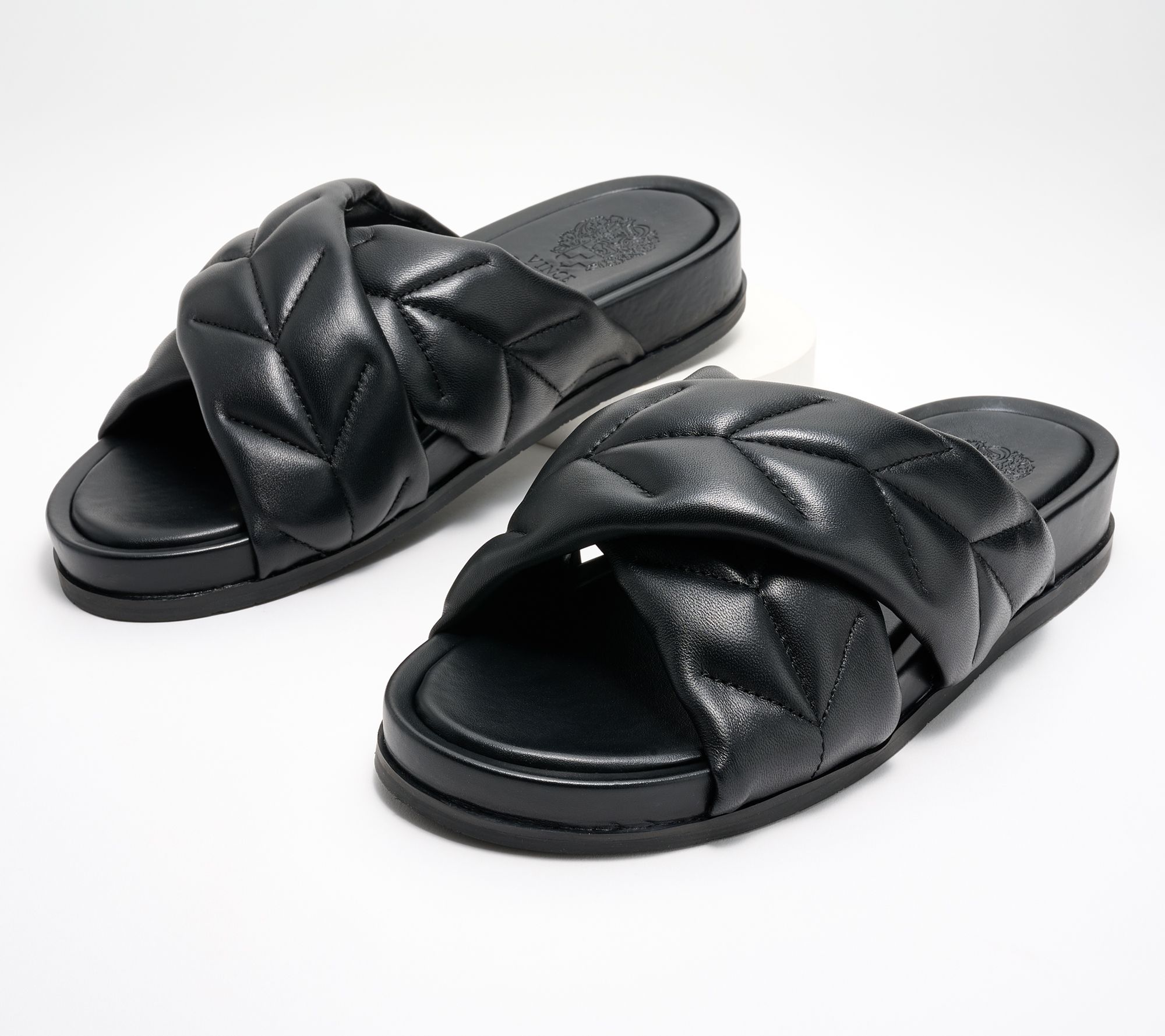 "As Is" Vince Camuto Leather Crossband Sandals - Kanama