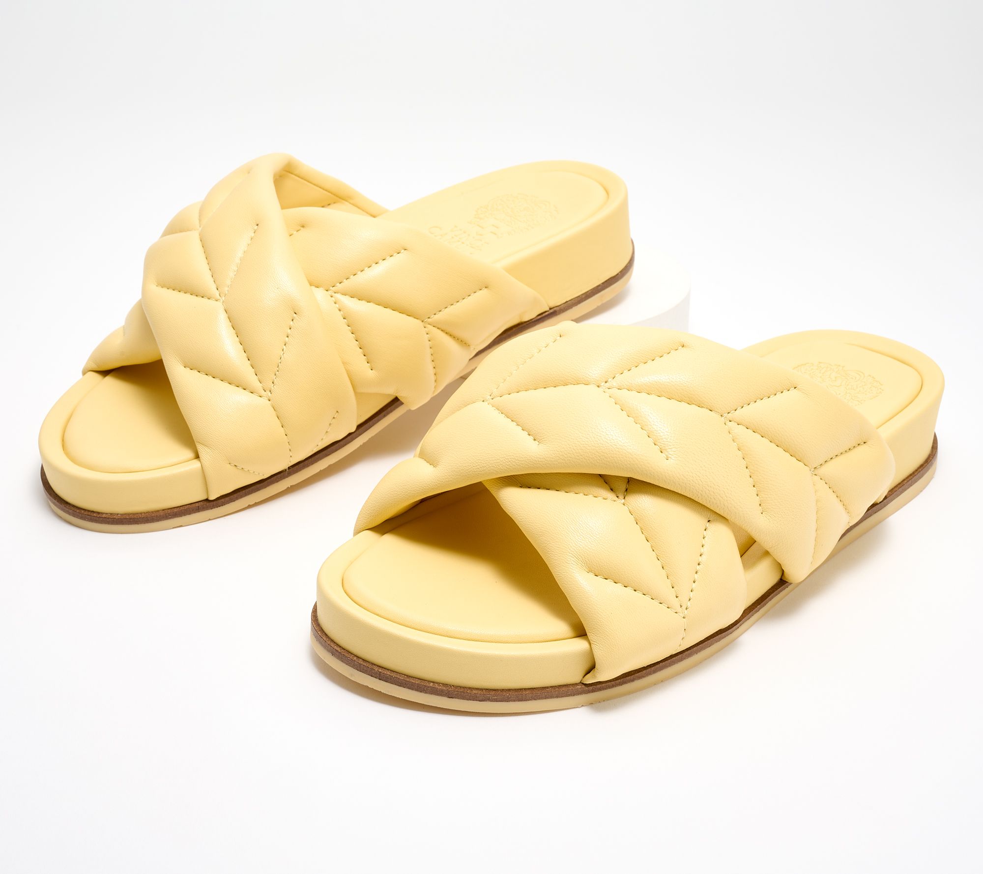 "As Is" Vince Camuto Leather Crossband Sandals - Kanama