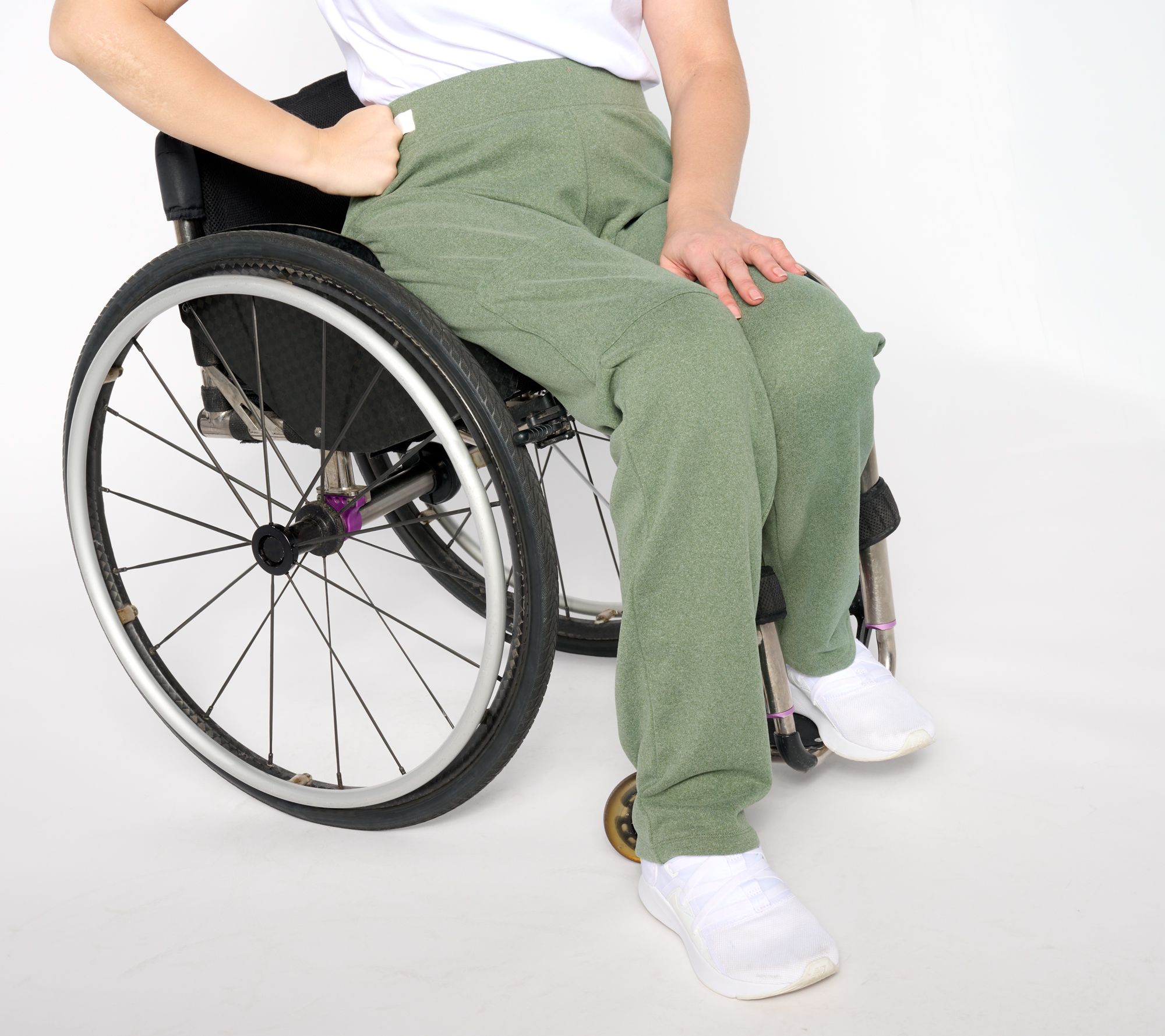 Denim & Co. Adaptive Active Fleece Lightly Pant Wheelchair Fit 