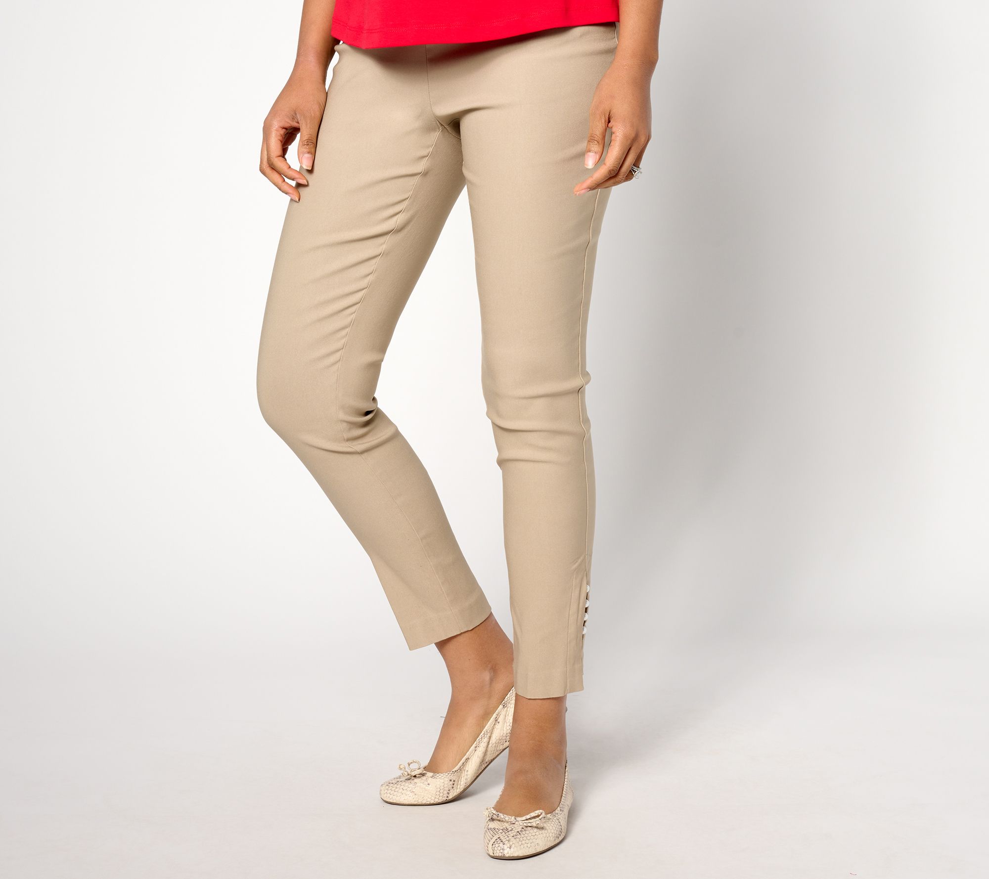 Isaac Mizrahi Live! Tall Silky Woven Straight Leg Ankle Pants