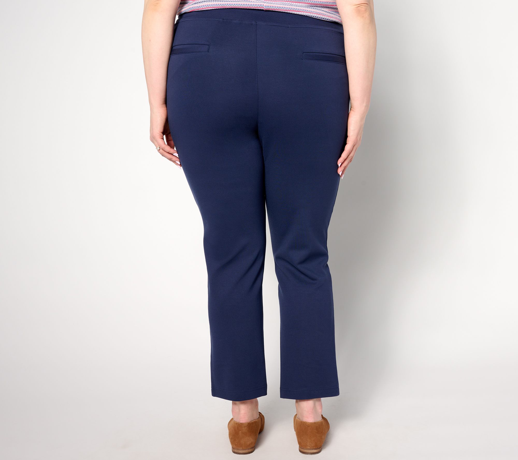 As Is Belle by Kim Gravel Ponte Knit Capri Pants with Side Vents 