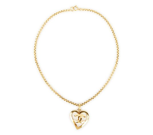 Pre-Owned Chanel Heart CC Pendant w/ Chain 