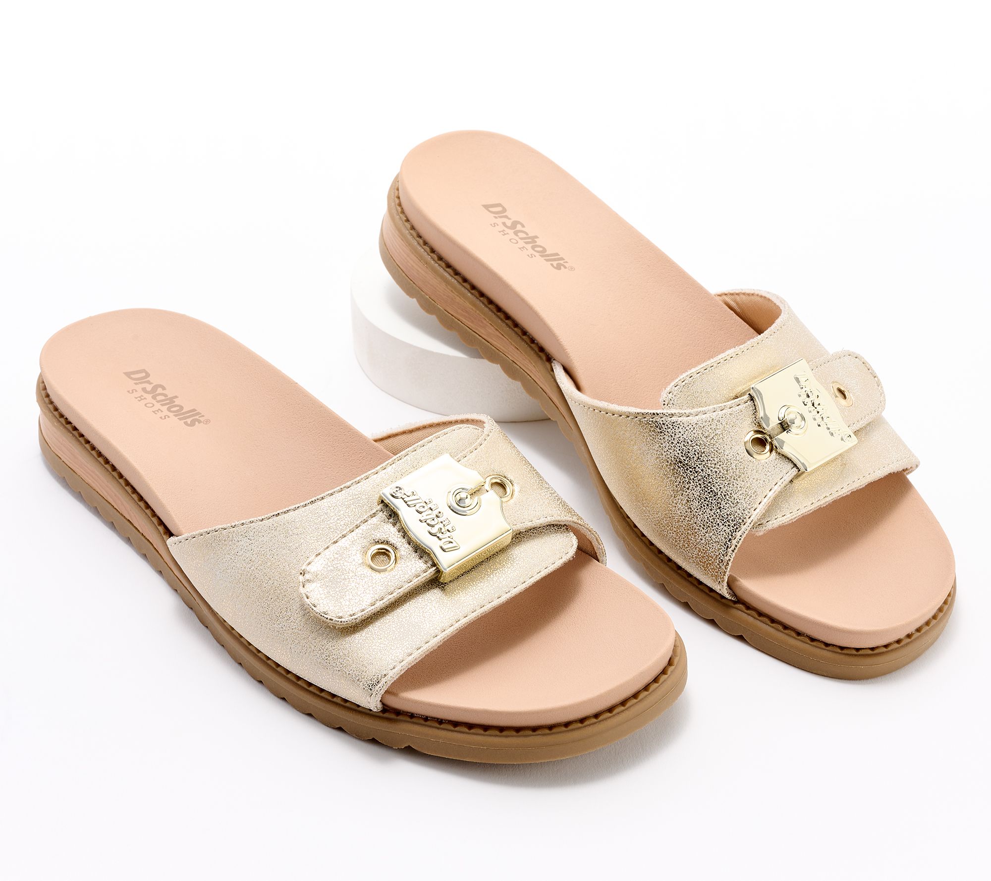 As Is Dr. Scholl's Buckle Slide Sandals- Island Icon