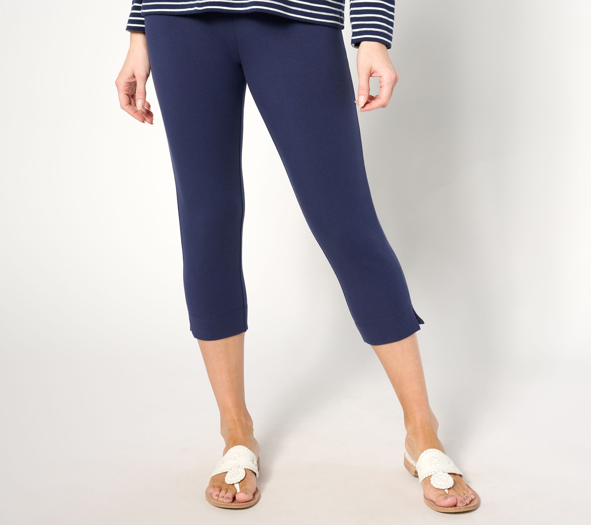 "As Is" Women with Control Petite Knit Pull On Capri Pant