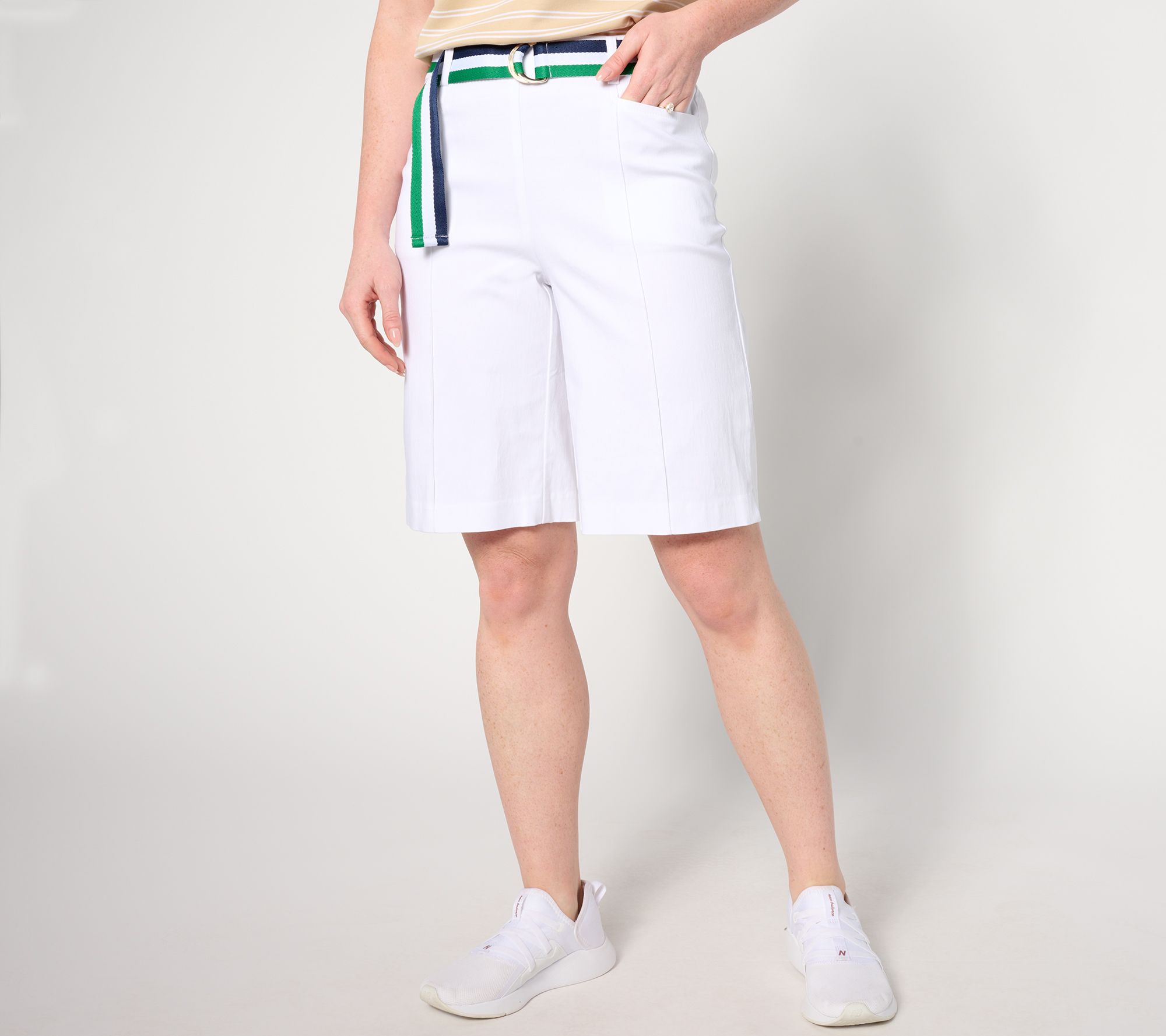 "As Is" Isaac Mizrahi Live! Petite Print or Solid Bermuda Shorts