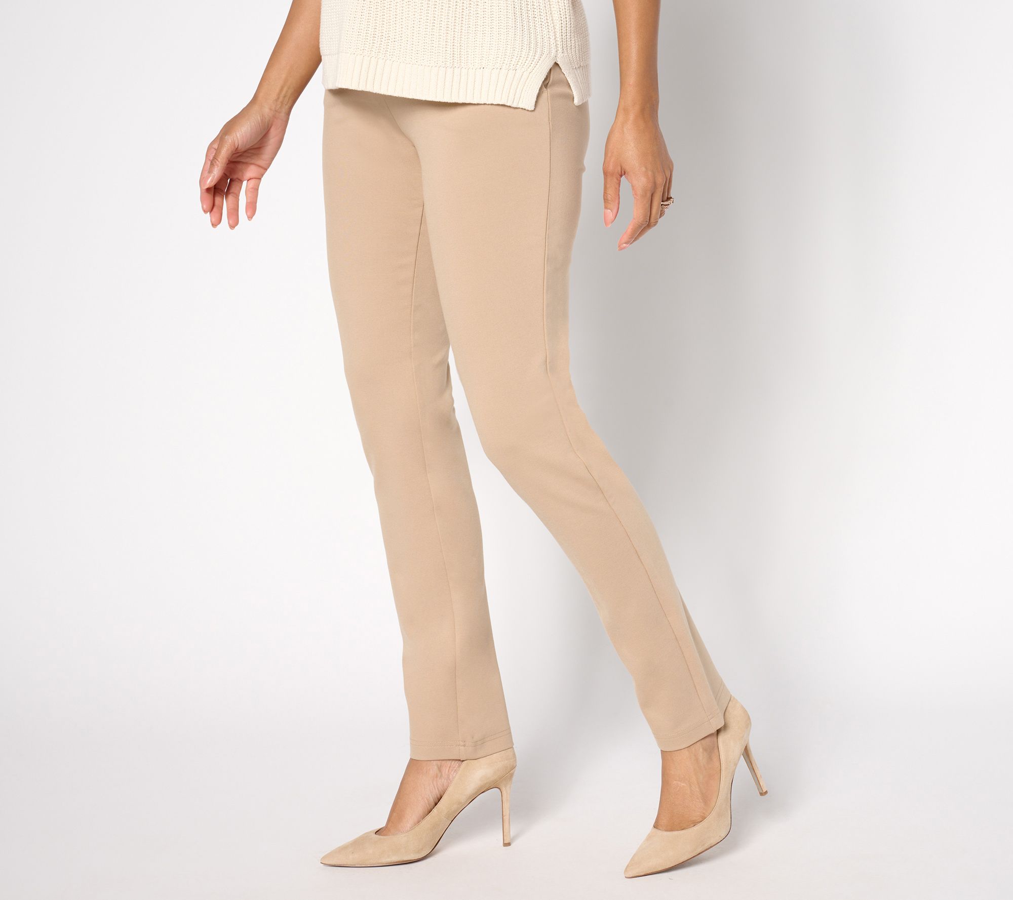 Belle by Kim Gravel Petite Ponte Hollywood Waist Full Length Pants