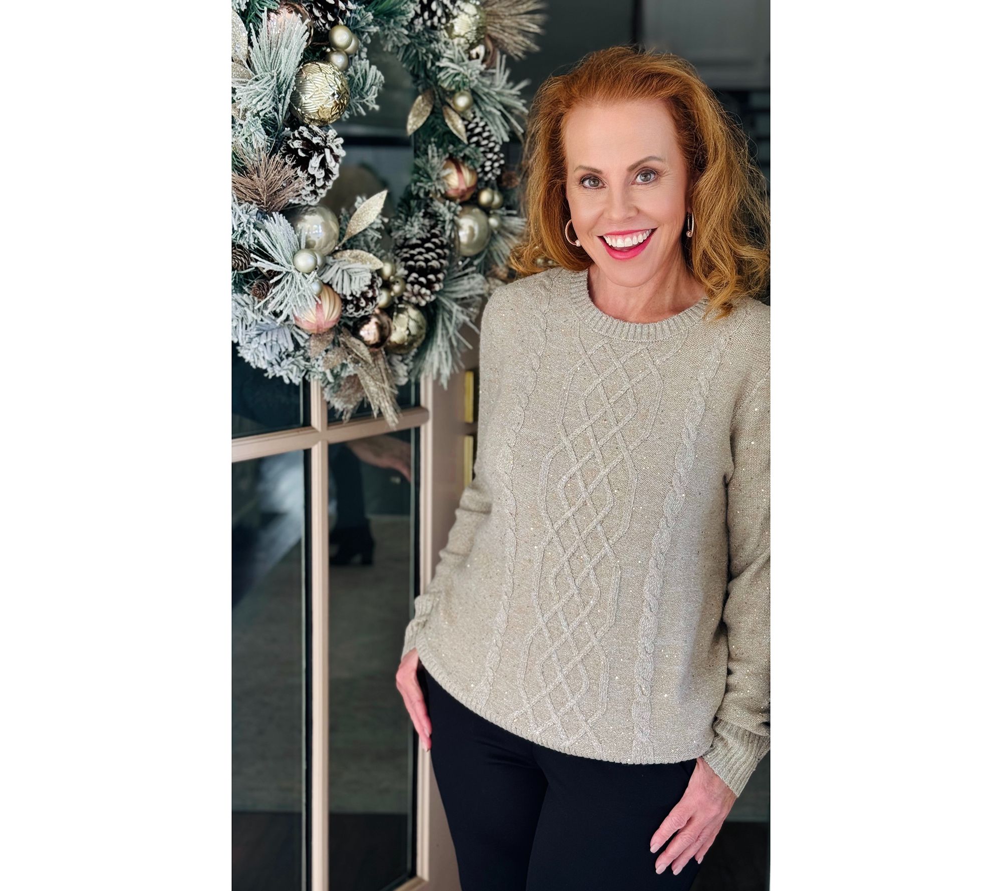 Jingle Belles by Kim Gravel Sugarplum Sparkle Sequin Cable