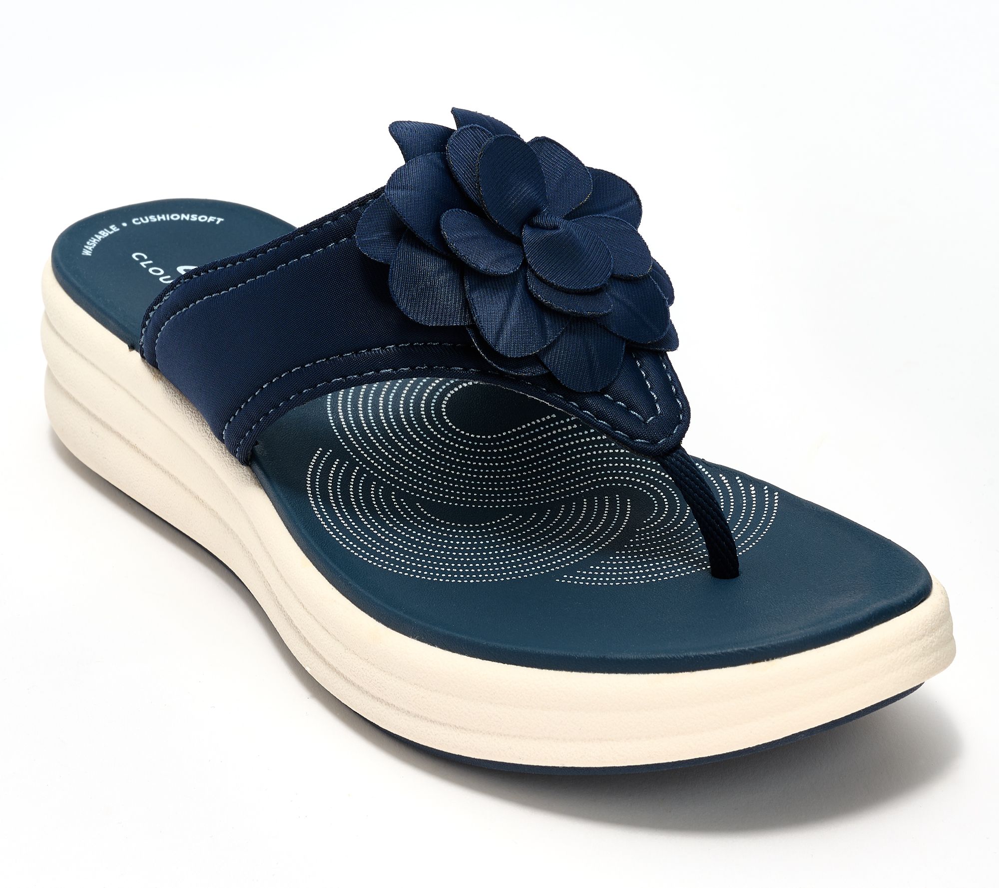 As Is Clarks Cloudsteppers Thong Sandals- Drift Flora