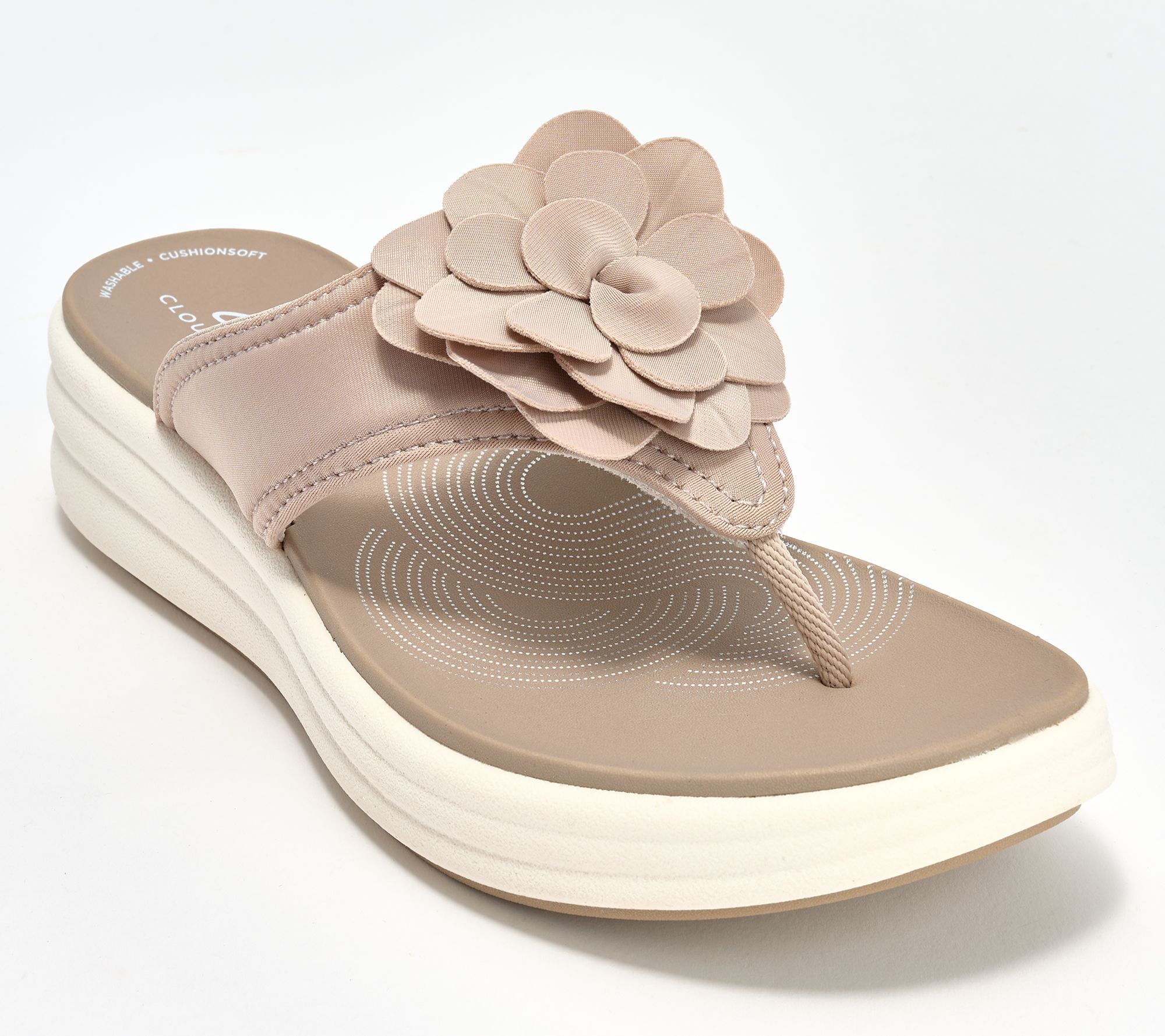 "As Is" Clarks Cloudsteppers Thong Sandals- Drift Flora
