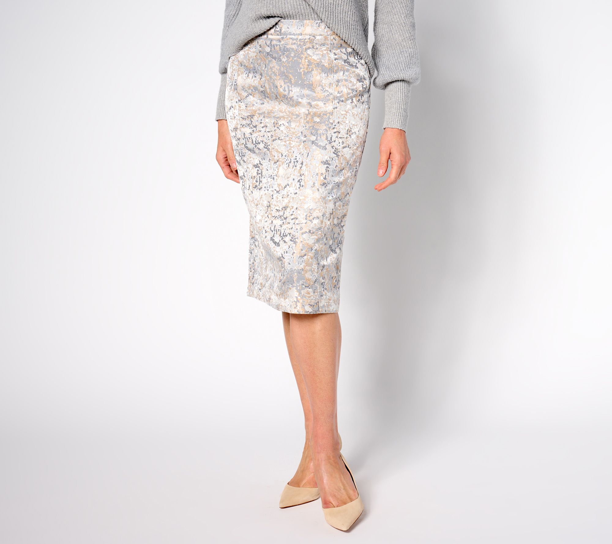 BEAUTIFUL by Lawrence Zarian Regular Jacquard Pencil Skirt - QVC.com