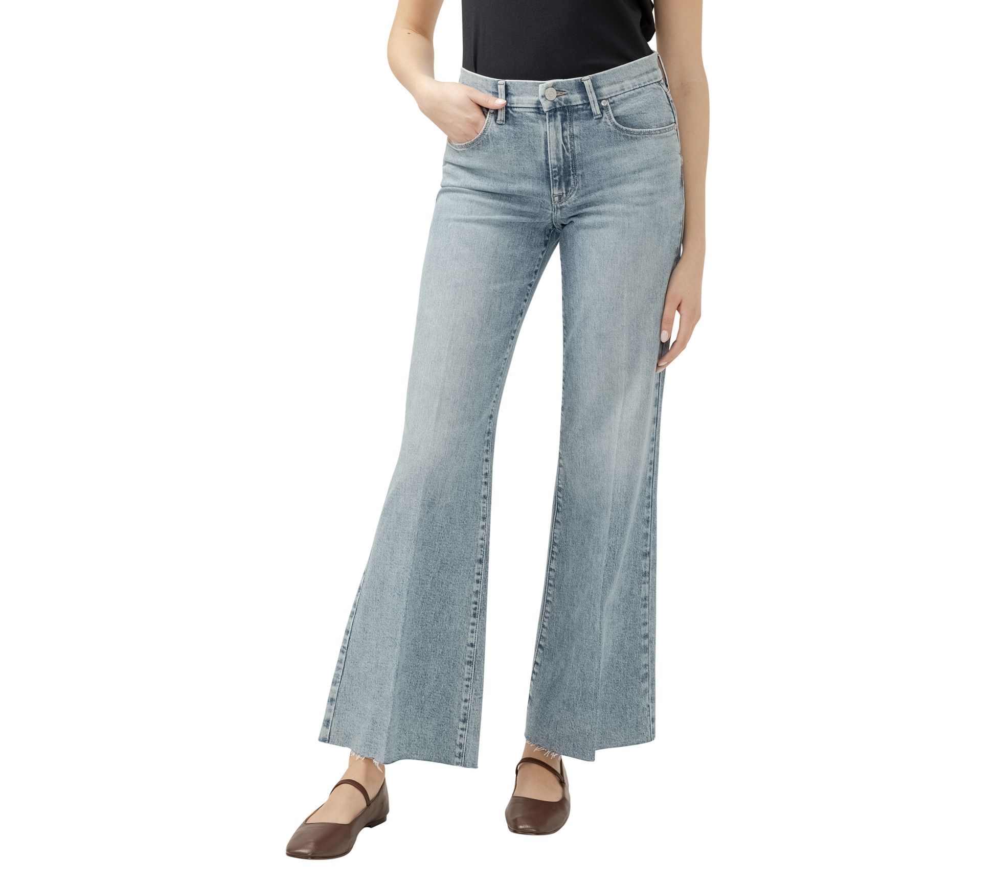 JAG Women's 70s High Rise Wide Leg Flare Jeans