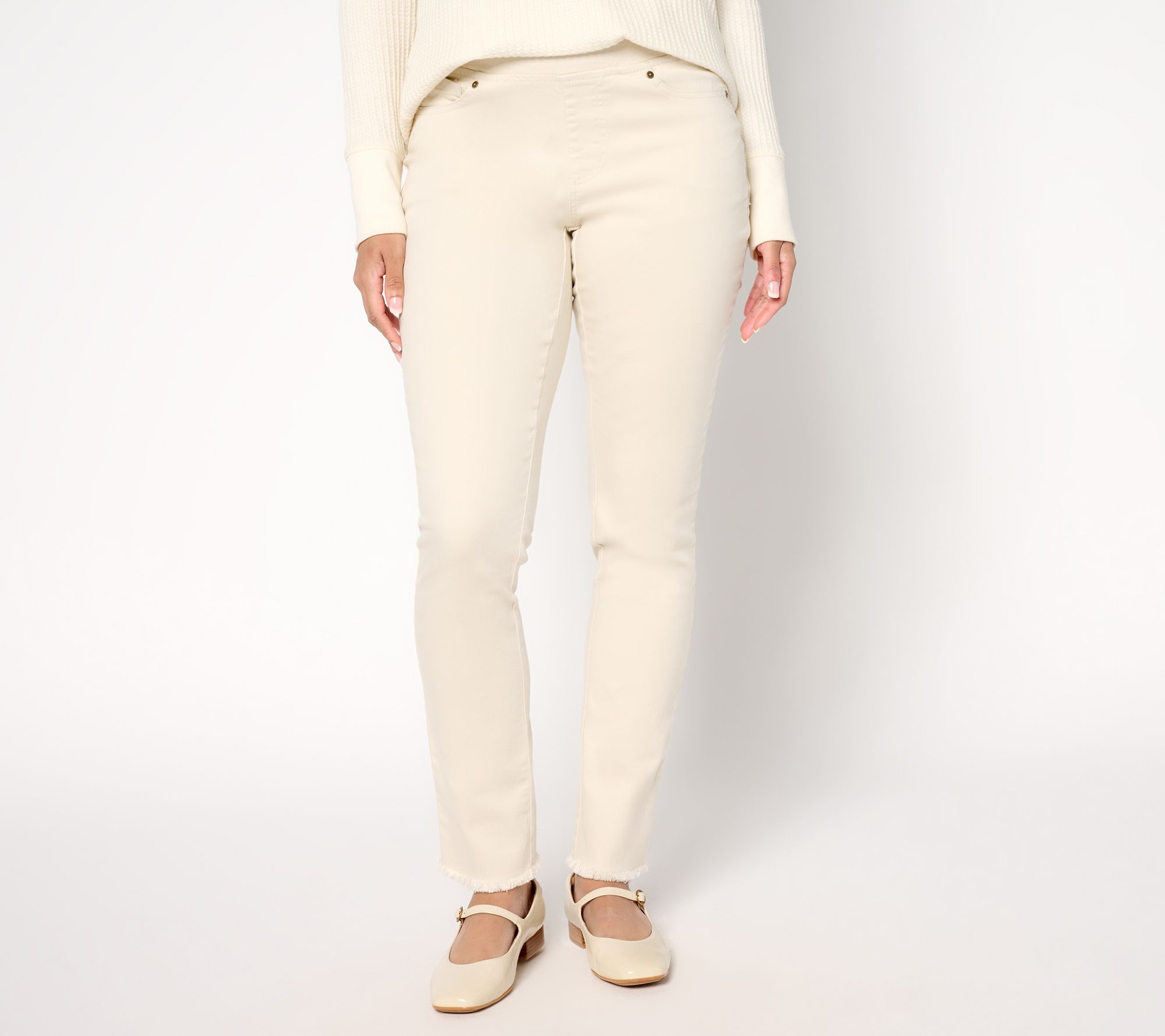Belle by Kim Gravel Petite TripleLuxe Twill Slim Leg Pants