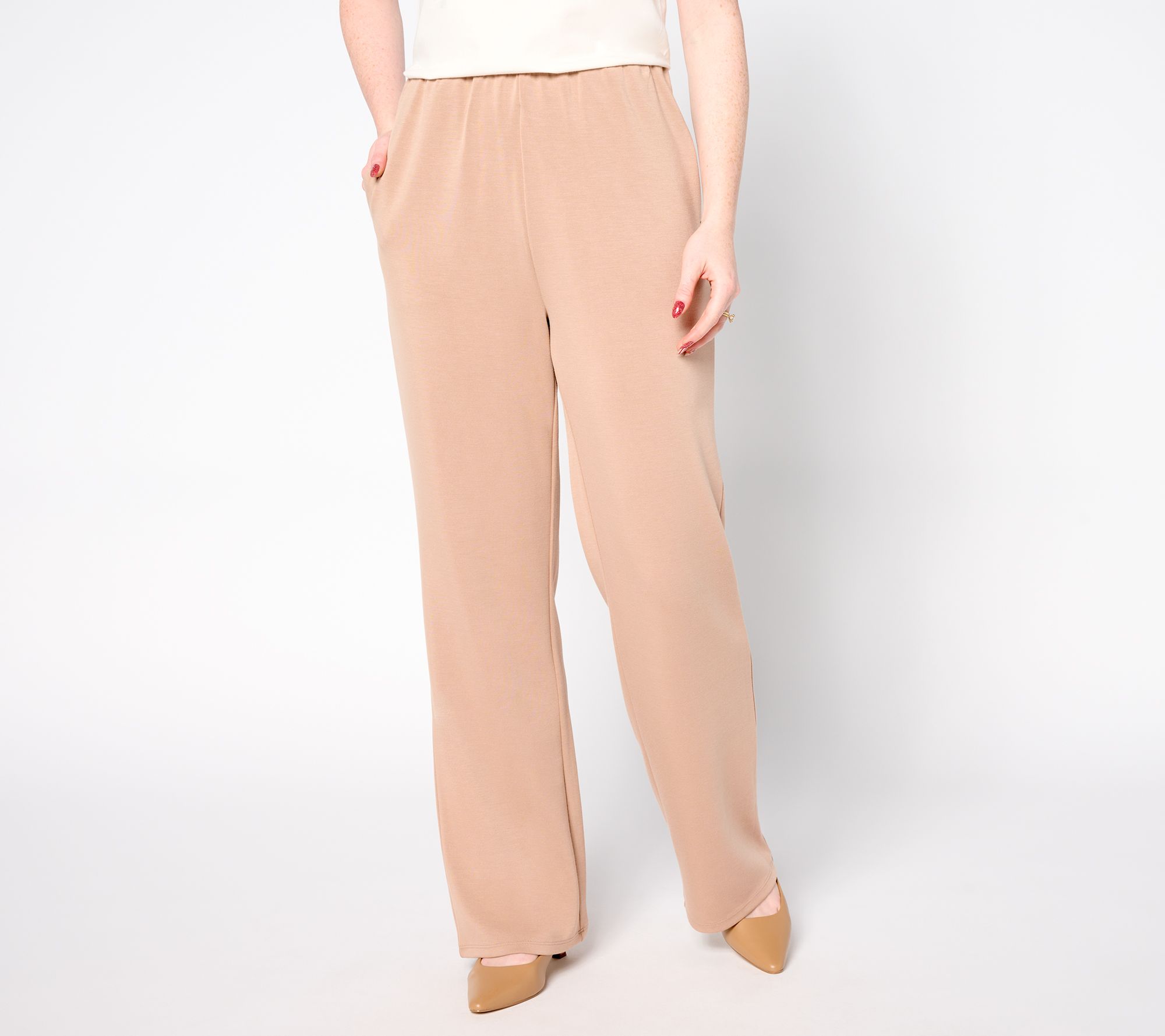 BEAUTIFUL by Lawrence Zarian Petite Pull-On Straight-Leg Pants
