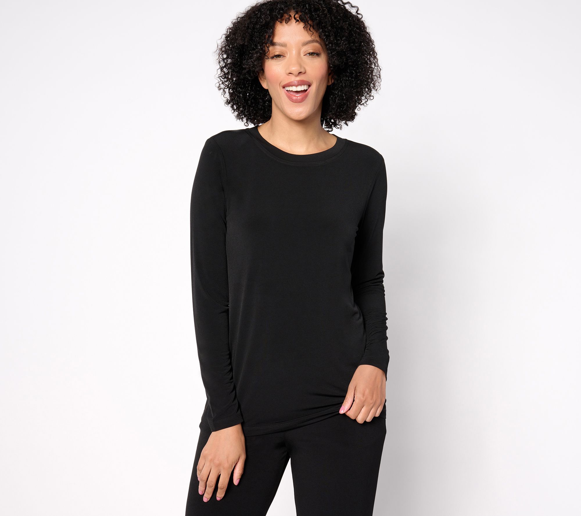 "As Is" Susan Graver Sleek Essentials Liquid Knit Crew Neck Top